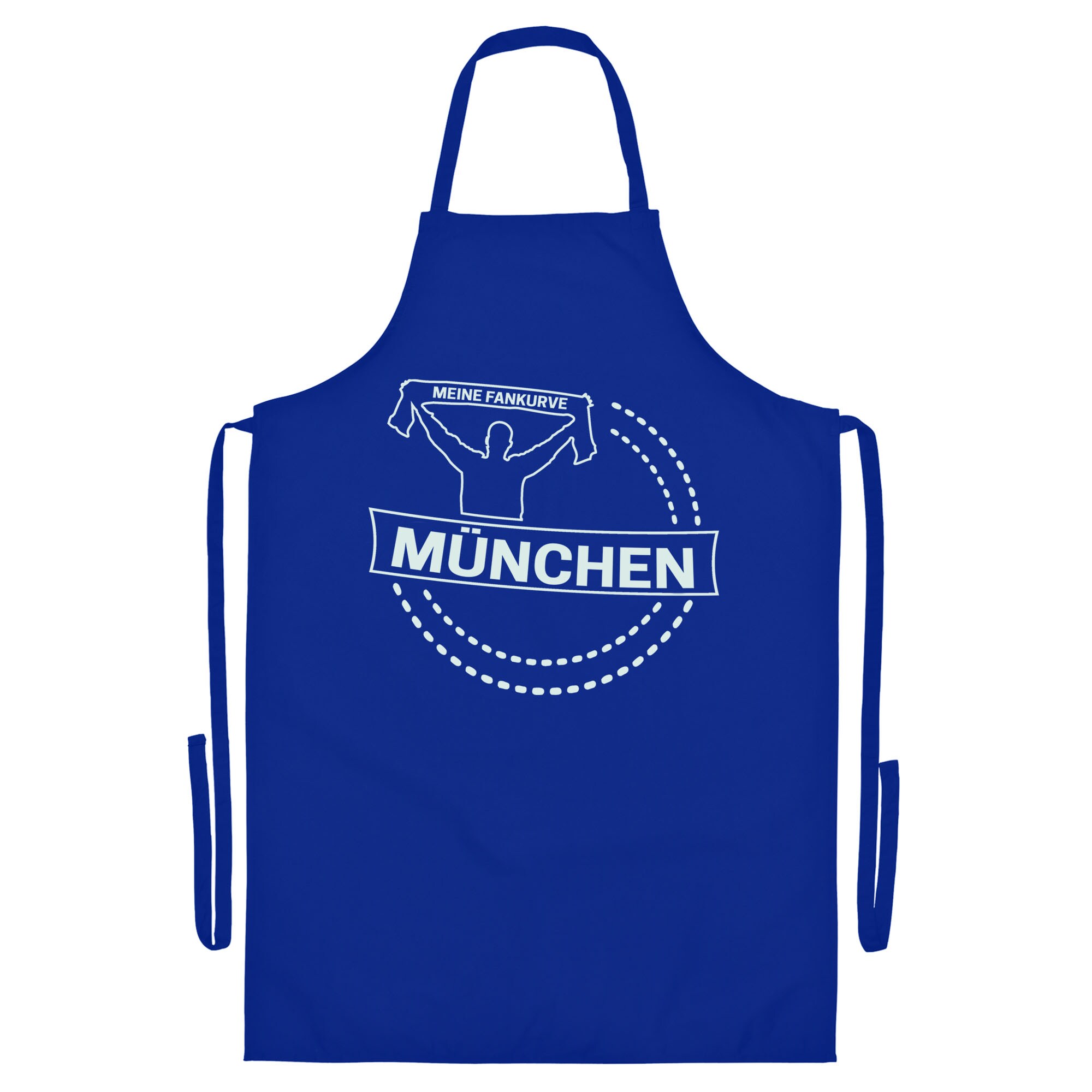 multifanshop Grillsch&uuml;rze - M&uuml;nchen blau - Meine Fankurve - Druck wei&szlig; - Sch&uuml;rze - Bild 1