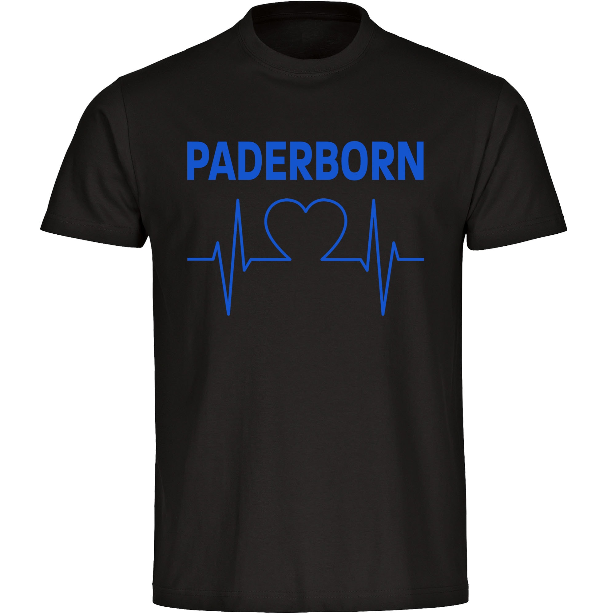 multifanshop Herren T-Shirt - Paderborn - Herzschlag - Druck blau - M&auml;nner - Bild 1
