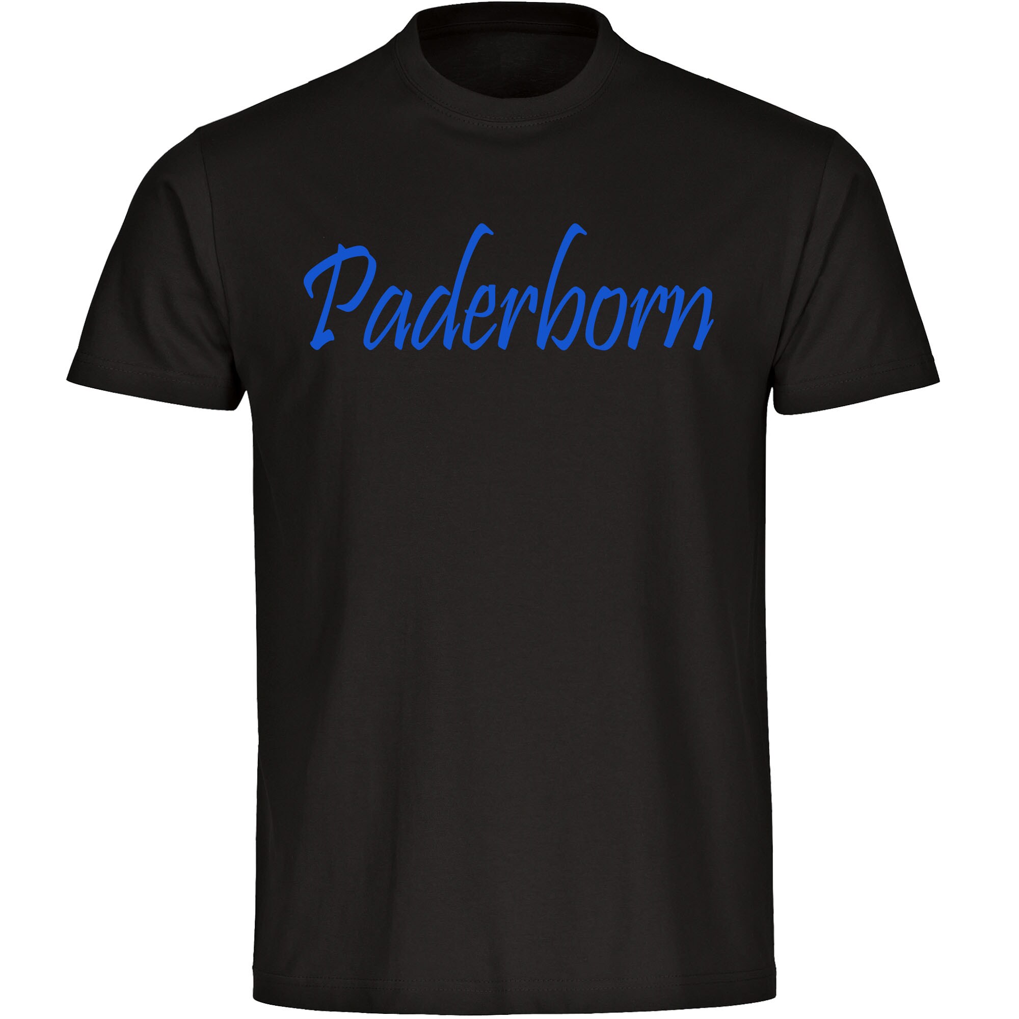 multifanshop Herren T-Shirt - Paderborn - Schriftzug - Druck blau - M&auml;nner - Bild 1