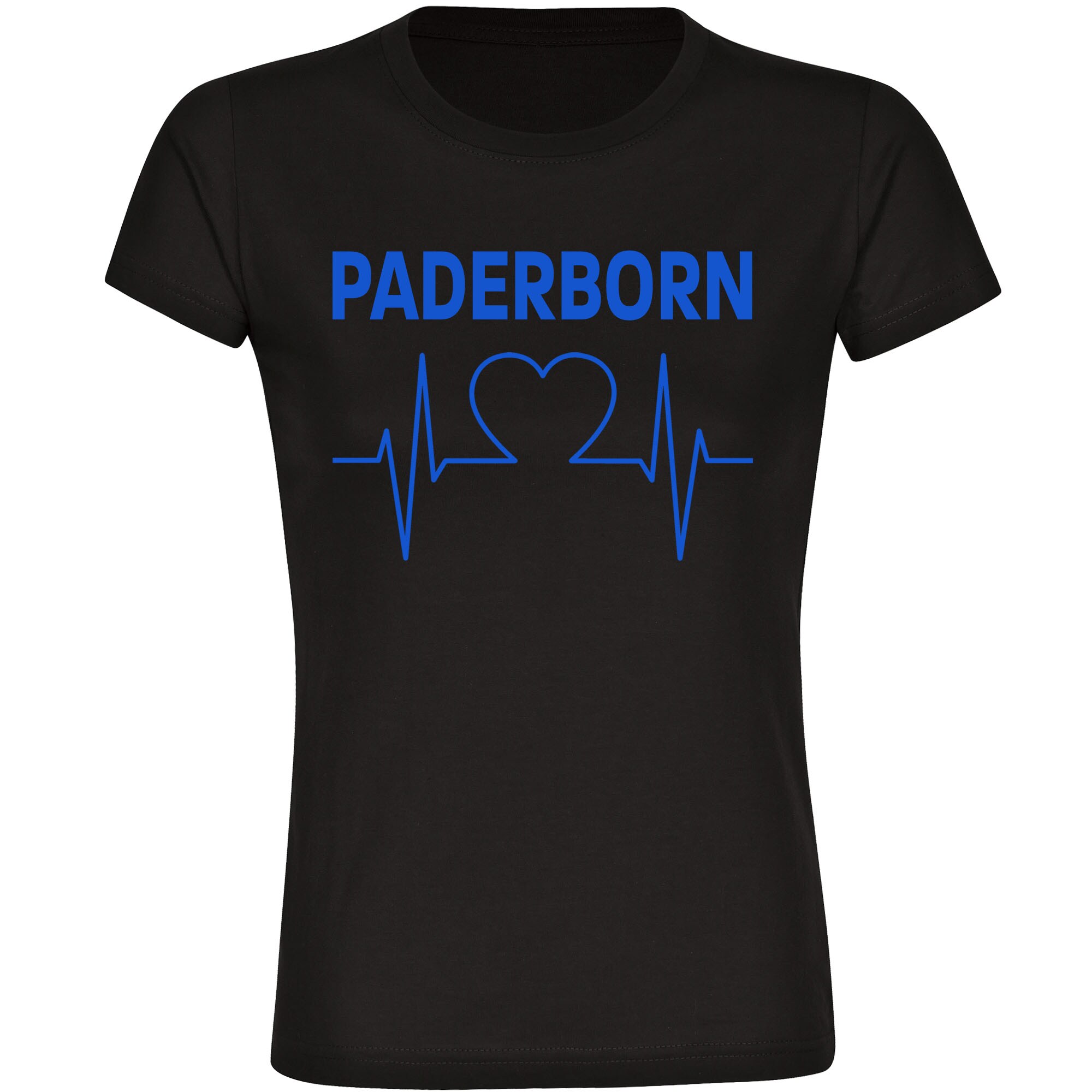 multifanshop Damen T-Shirt - Paderborn - Herzschlag - Druck blau - Frauen - Bild 1
