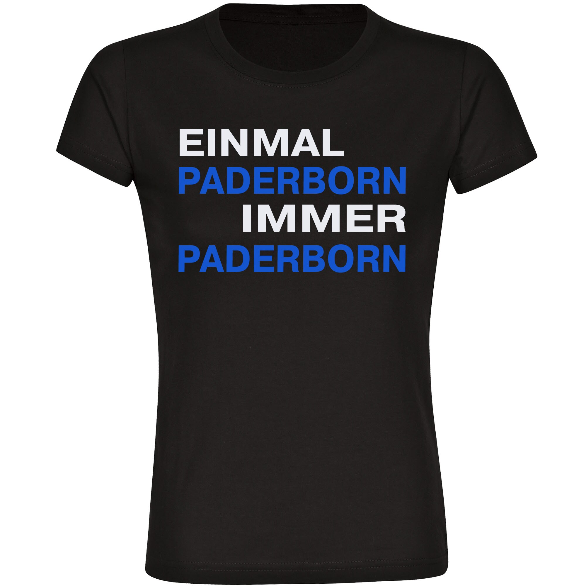 multifanshop Damen T-Shirt - Paderborn - Einmal Immer - Druck blau - Frauen - Bild 1