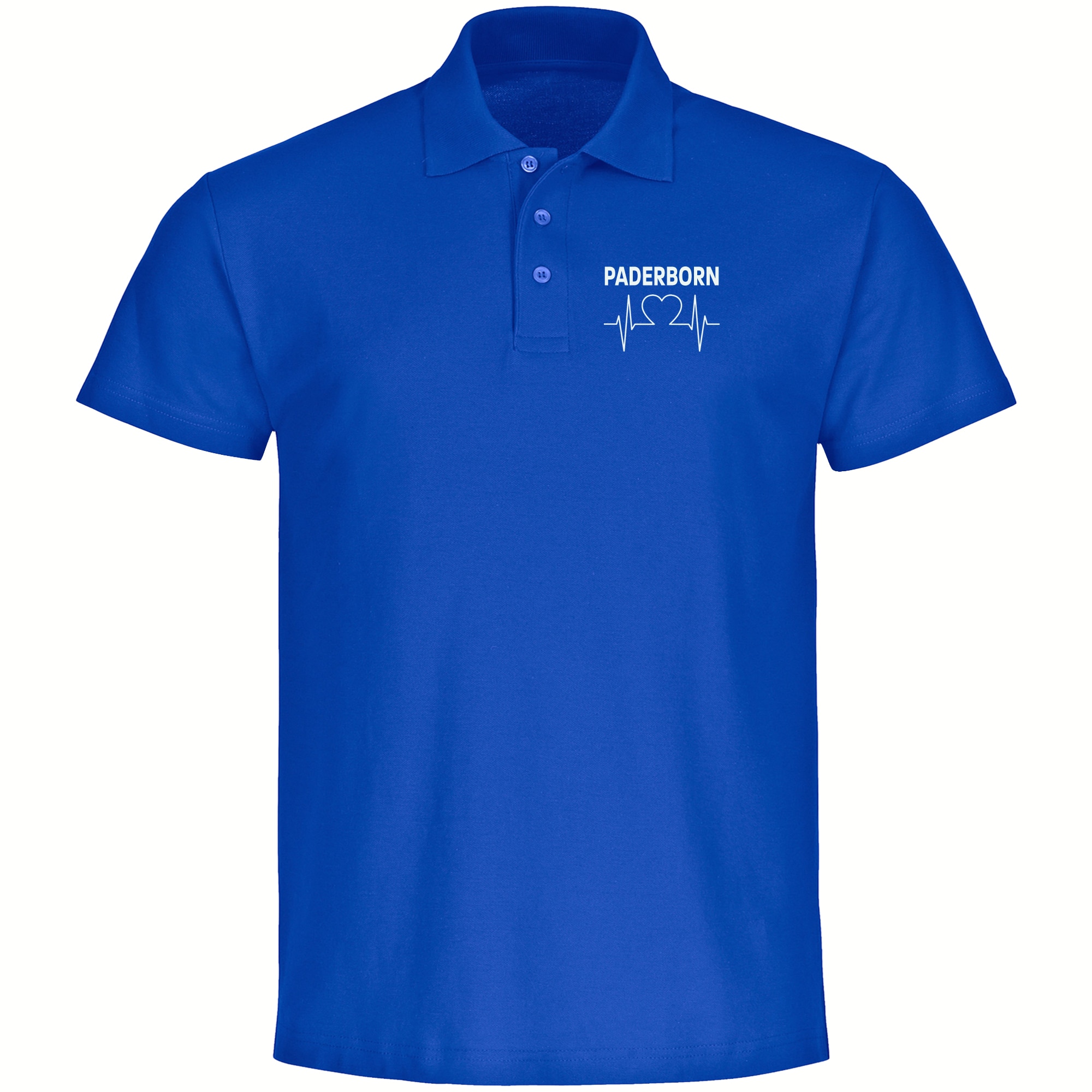 multifanshop Poloshirt - Paderborn - Herzschlag - Druck wei&szlig; - Polo - Bild 1