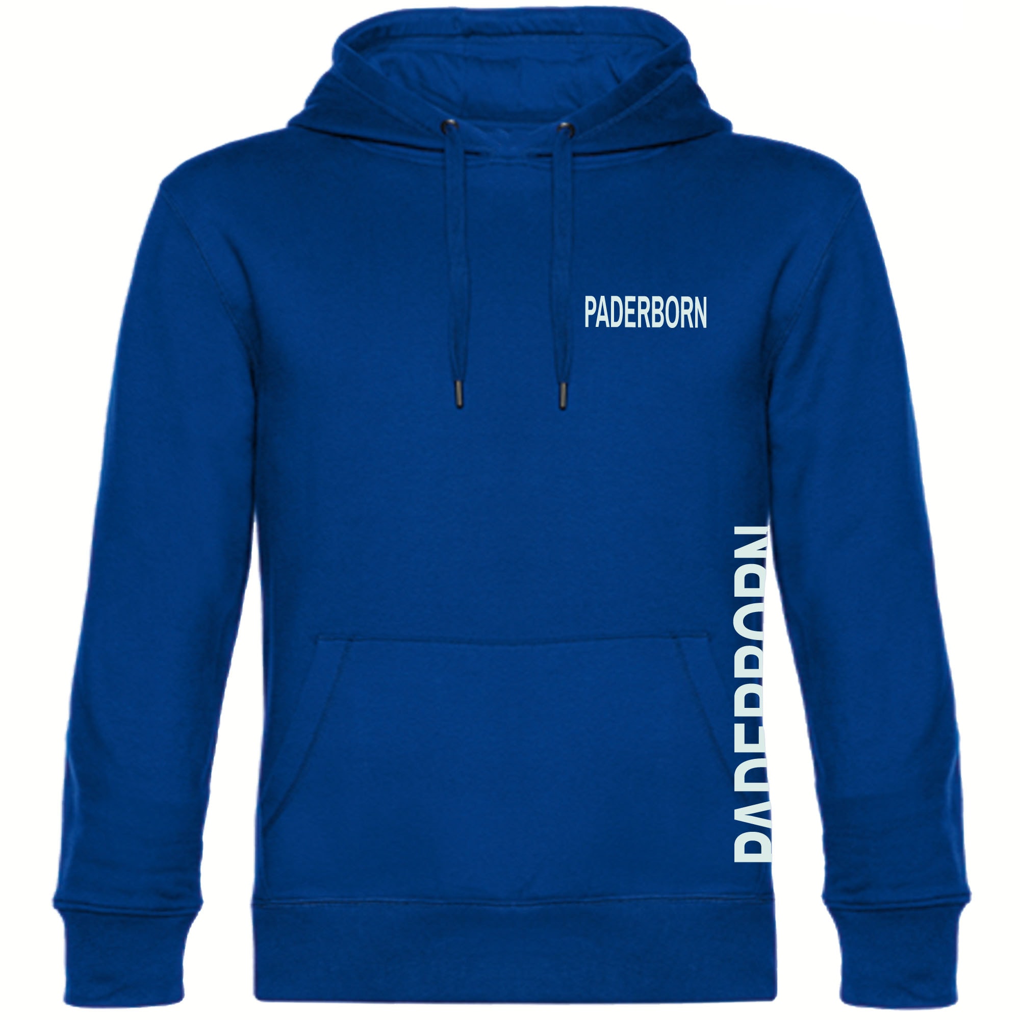 multifanshop Kapuzen Sweatshirt - Paderborn - Brust & Seite - Druck wei&szlig; - Hoodie - Bild 1