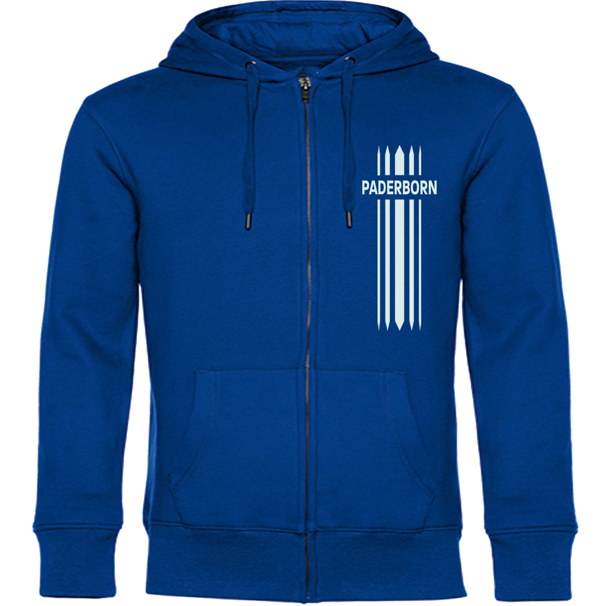 multifanshop Kapuzen Sweatshirt Jacke - Paderborn - Streifen - Druck wei&szlig; - Sweat - Bild 1
