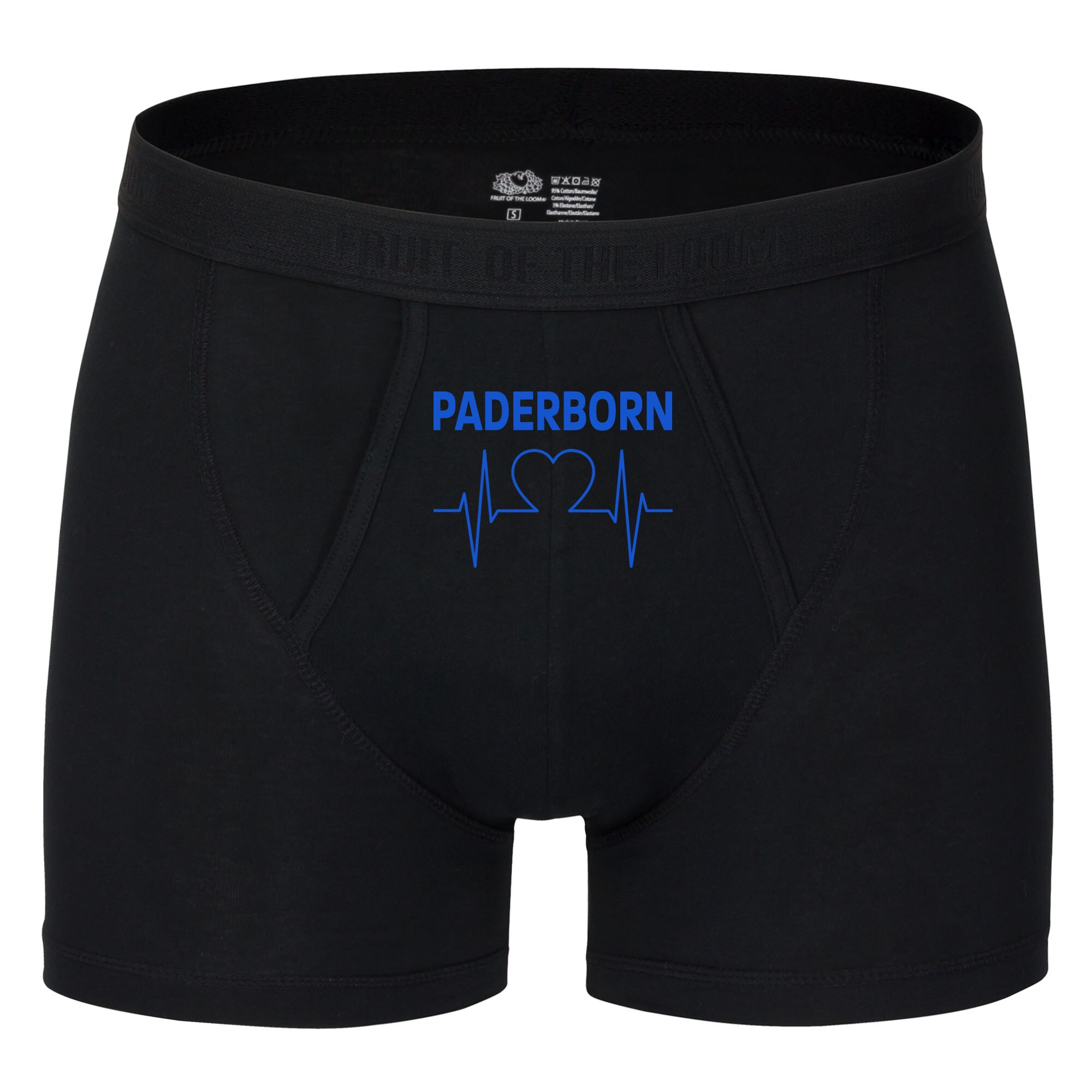 multifanshop Herren Boxer Short - Paderborn - Herzschlag - Druck blau - Unterw&auml;sche - Bild 1