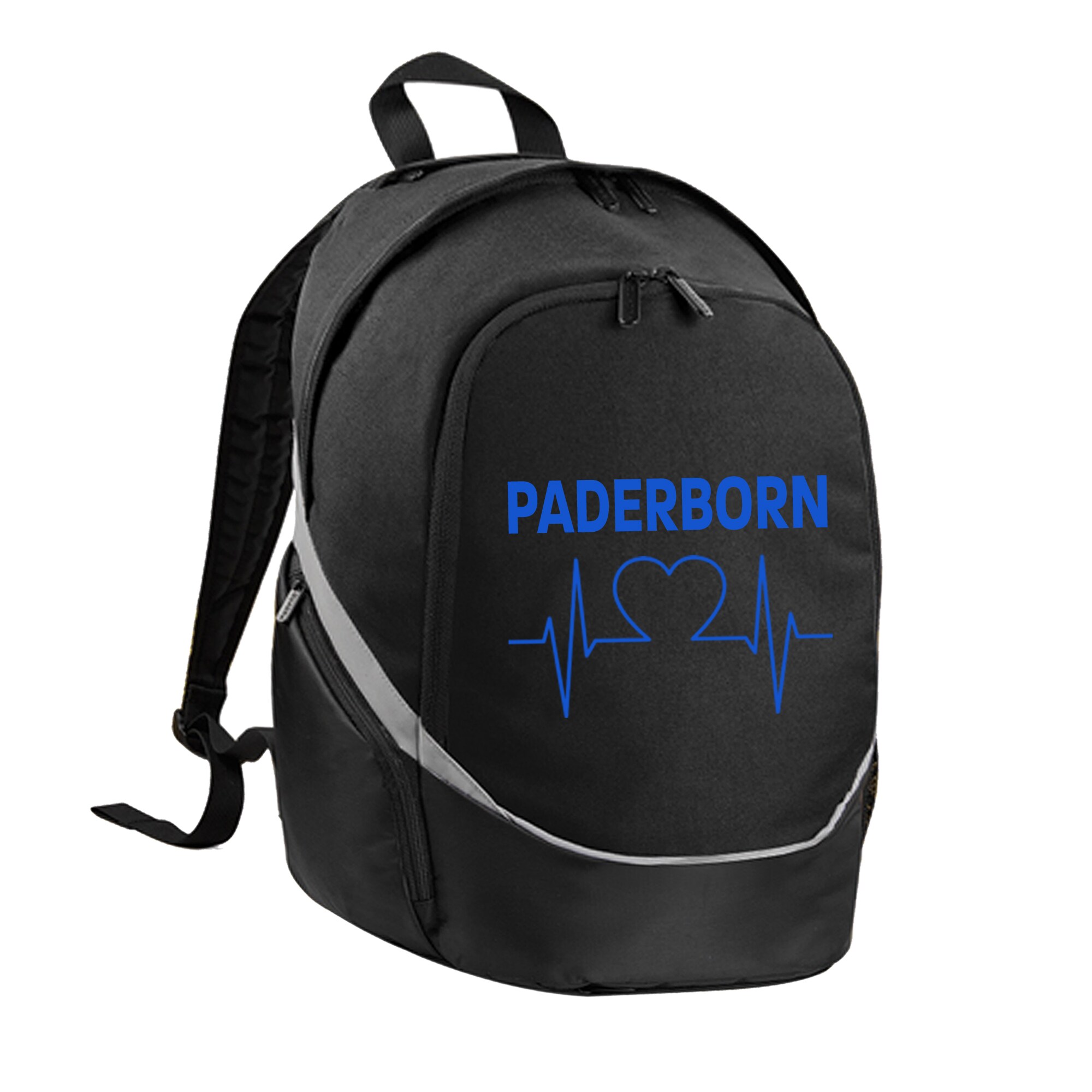 multifanshop Rucksack - Paderborn - Herzschlag - Druck blau - Tasche - Bild 1
