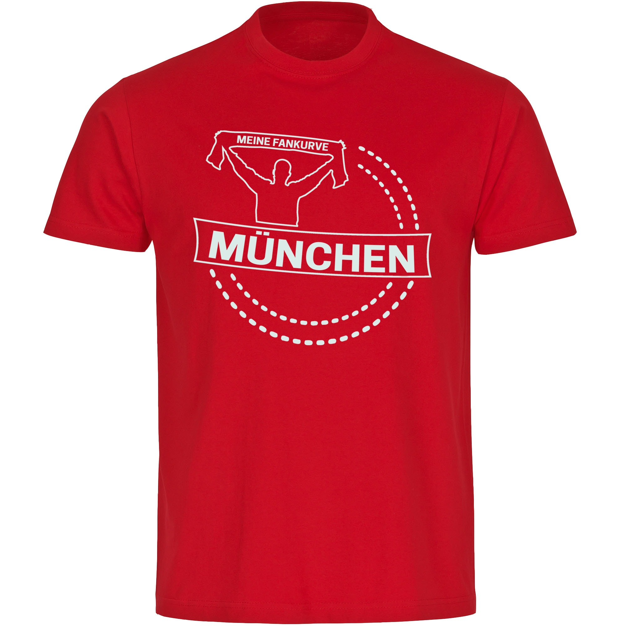 multifanshop Herren T-Shirt - M&uuml;nchen rot - Meine Fankurve - Druck wei&szlig; - M&auml;nner - Bild 1