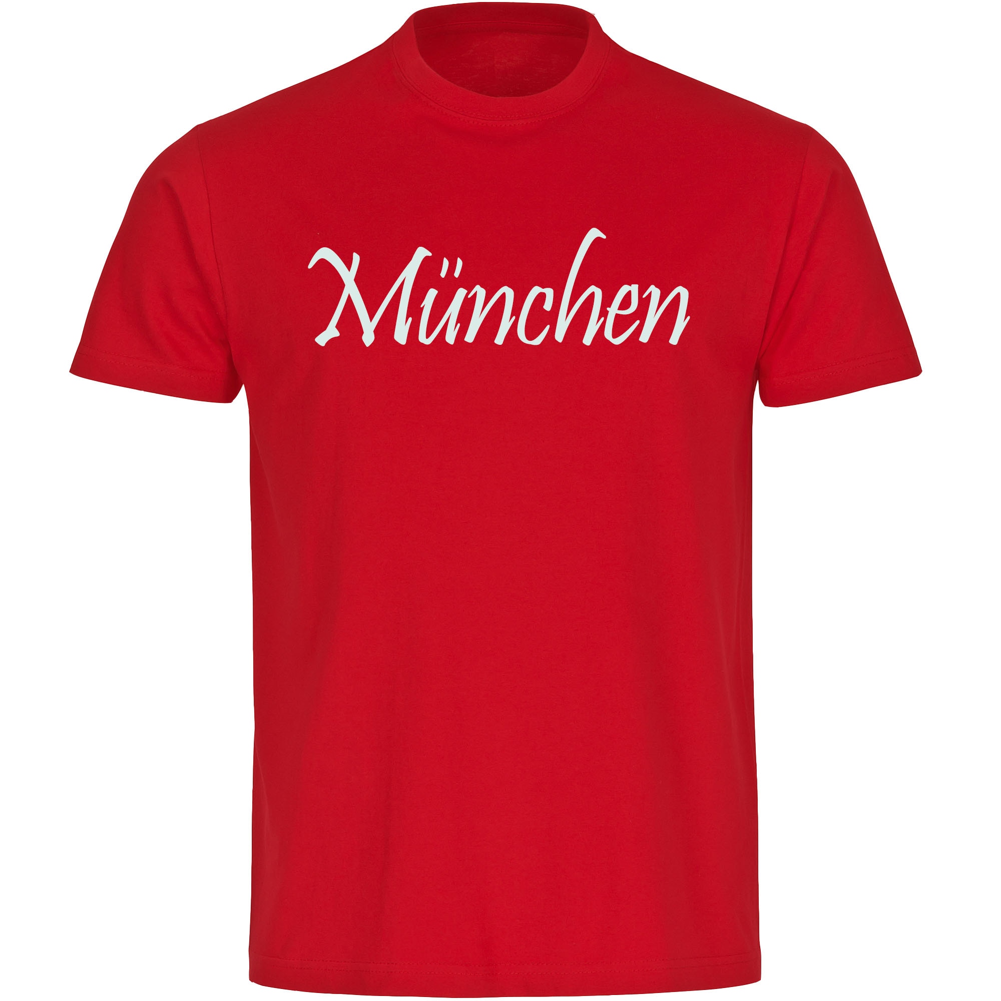 multifanshop Herren T-Shirt - M&uuml;nchen rot - Schriftzug - Druck wei&szlig; - M&auml;nner - Bild 1
