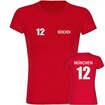 multifanshop Damen T-Shirt - München rot - Trikot Nummer 12 - Druck weiß - Frauen