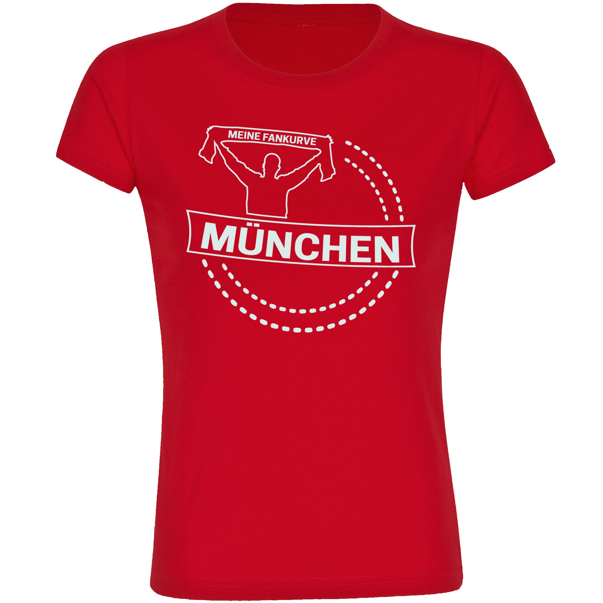 multifanshop Damen T-Shirt - M&uuml;nchen rot - Meine Fankurve - Druck wei&szlig; - Frauen - Bild 1