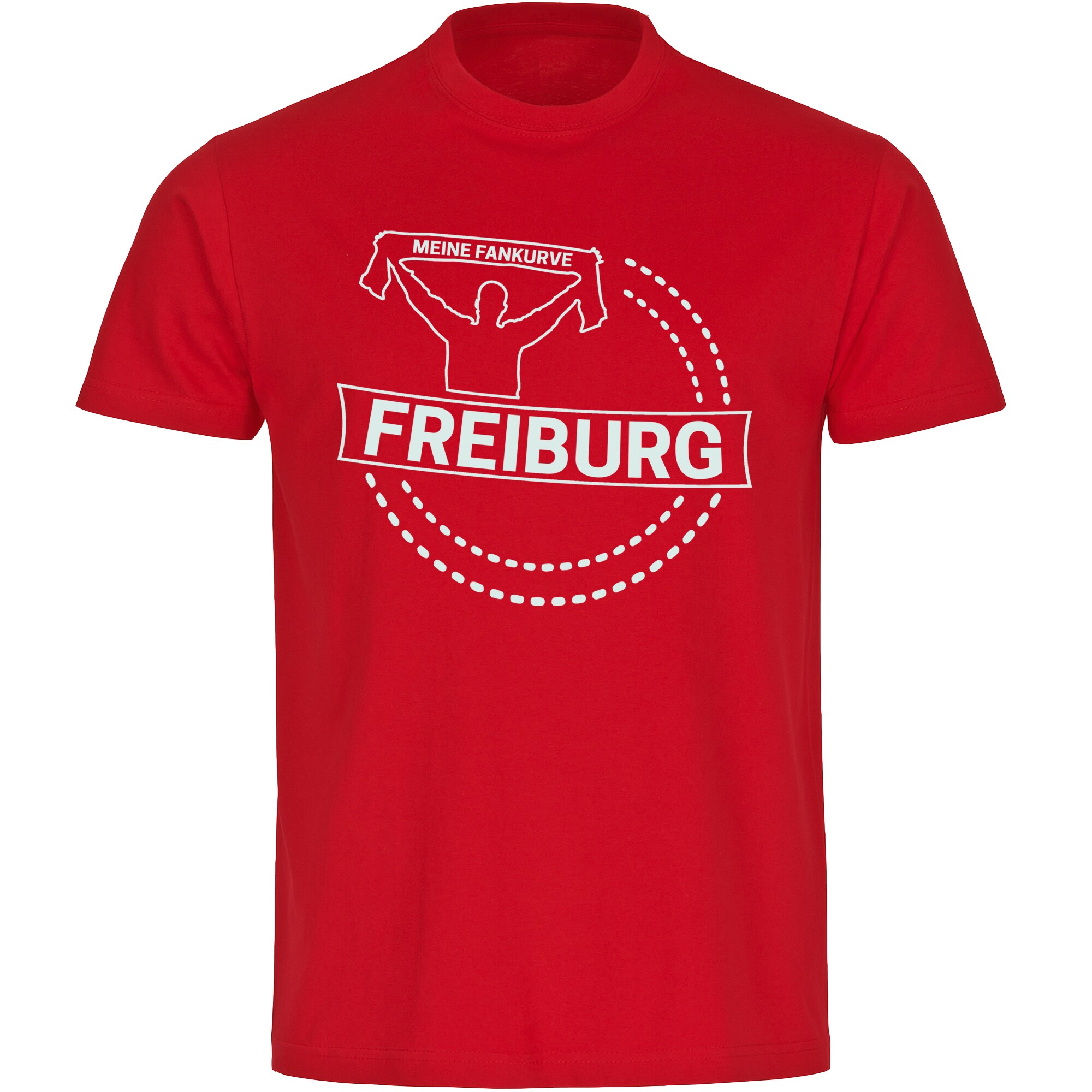 multifanshop Herren T-Shirt - Freiburg - Meine Fankurve - Druck wei&szlig; - M&auml;nner - Bild 1