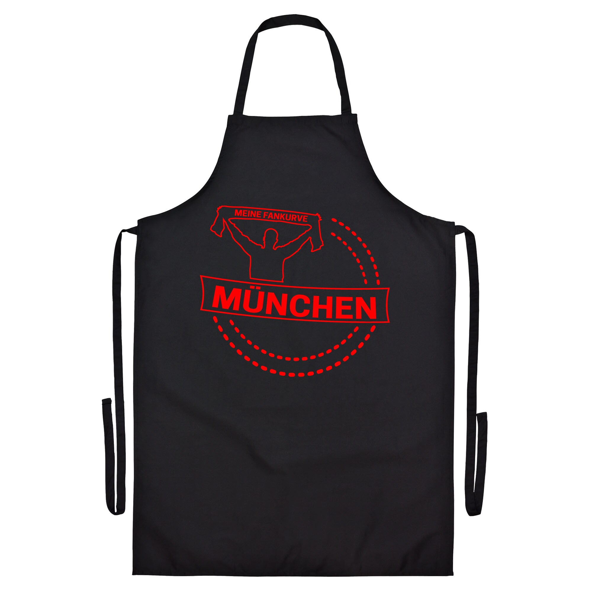 multifanshop Grillsch&uuml;rze - M&uuml;nchen rot - Meine Fankurve - Druck rot - Sch&uuml;rze - Bild 1