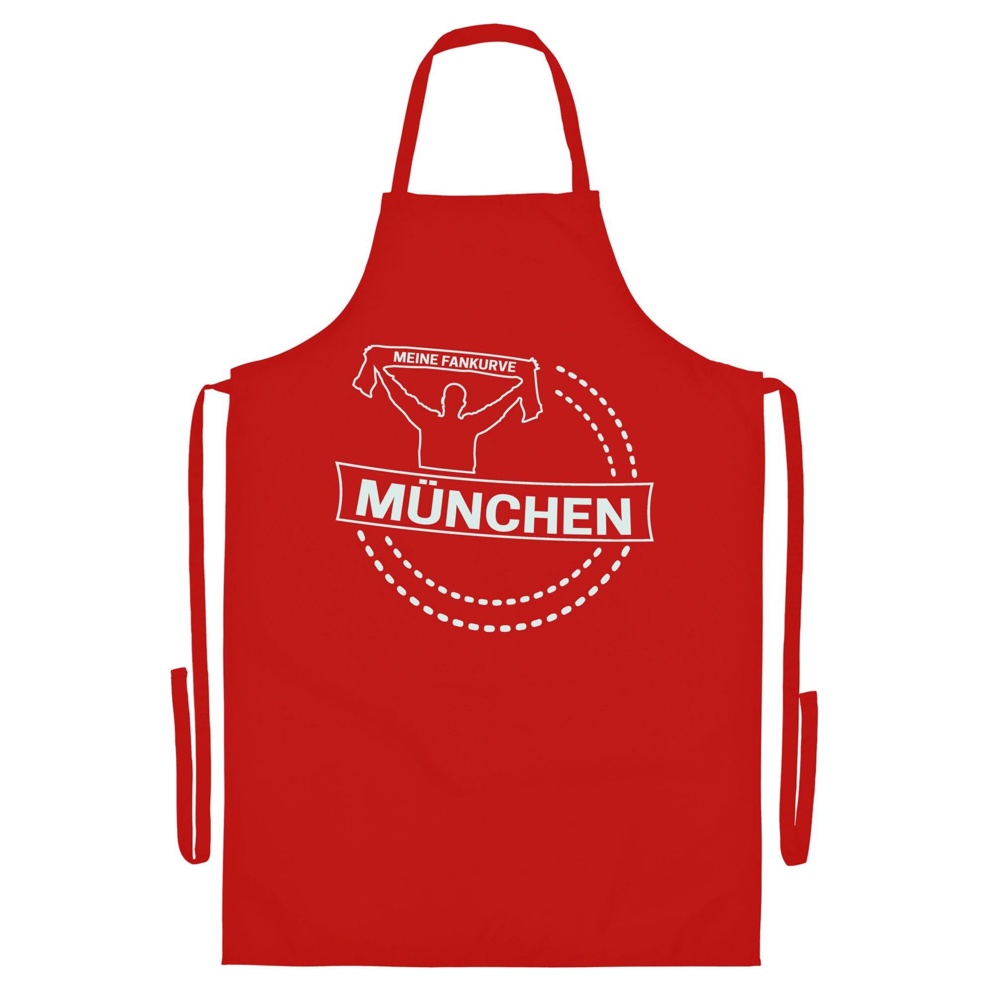 multifanshop Grillsch&uuml;rze - M&uuml;nchen rot - Meine Fankurve - Druck wei&szlig; - Sch&uuml;rze - Bild 1