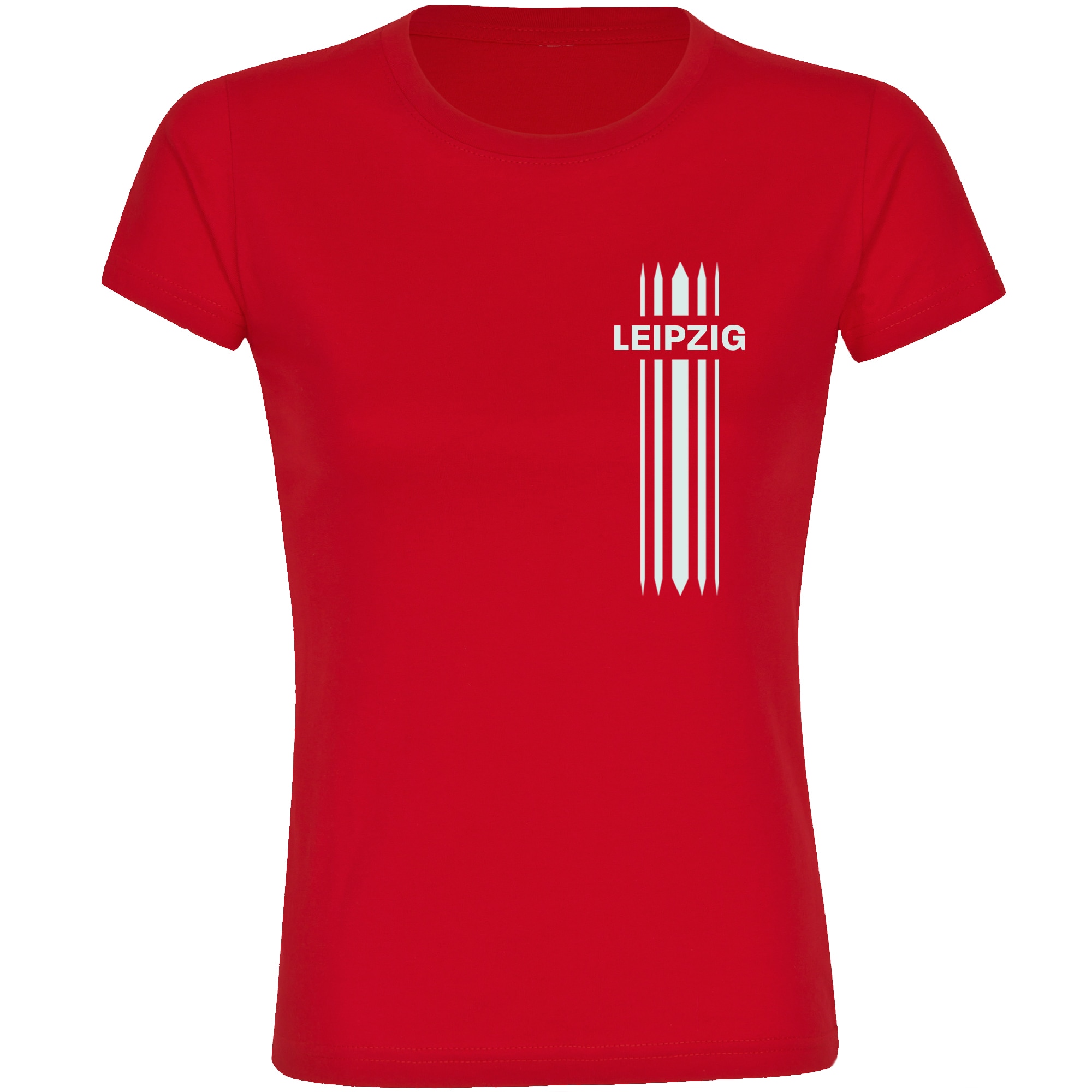 multifanshop Damen T-Shirt - Leipzig - Streifen - Druck wei&szlig; - Frauen - Bild 1