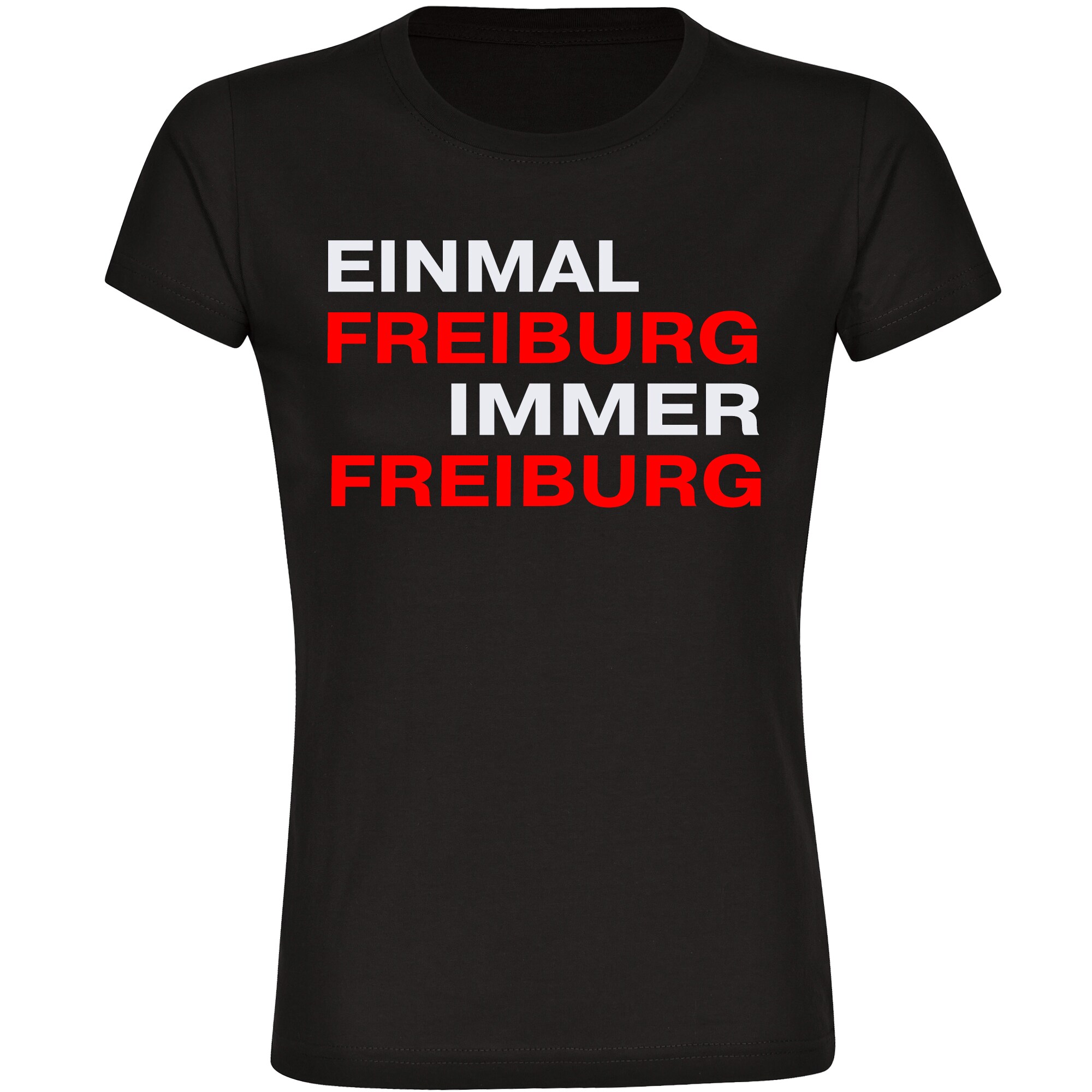 multifanshop Damen T-Shirt - Freiburg - Einmal Immer - Druck rot - Frauen - Bild 1