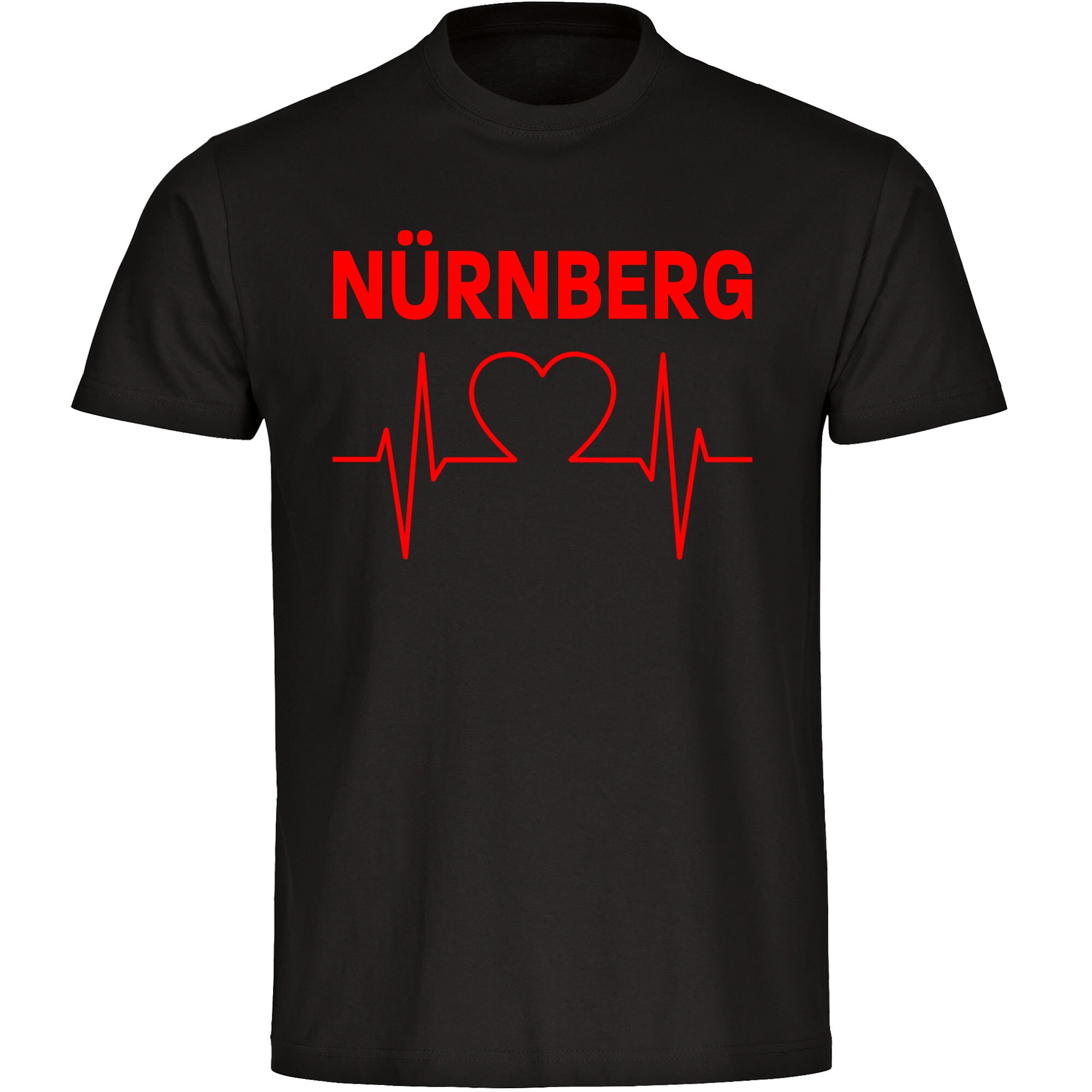 multifanshop Herren T-Shirt - N&uuml;rnberg - Herzschlag - Druck rot - M&auml;nner - Bild 1