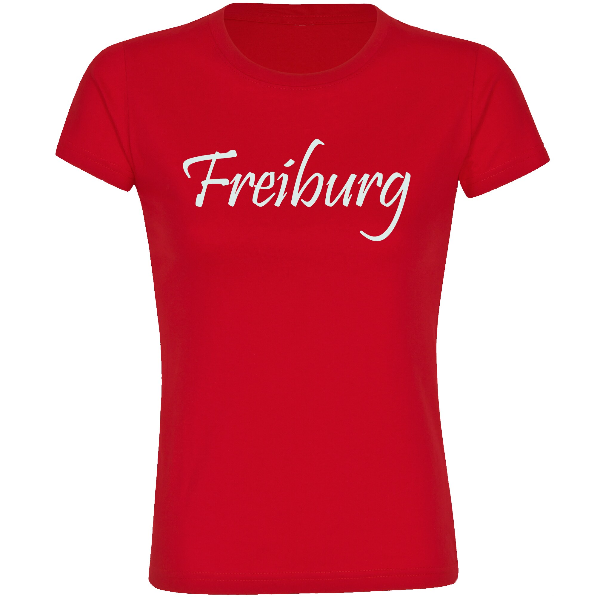 multifanshop Damen T-Shirt - Freiburg - Schriftzug - Druck wei&szlig; - Frauen - Bild 1