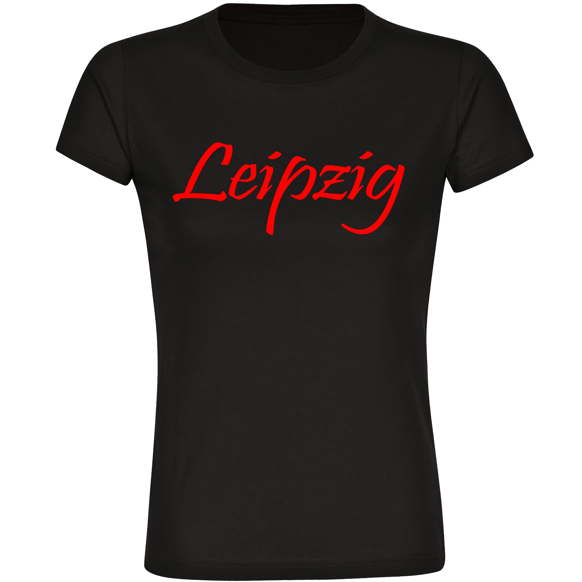 multifanshop Damen T-Shirt - Leipzig - Schriftzug - Druck rot - Frauen - Bild 1