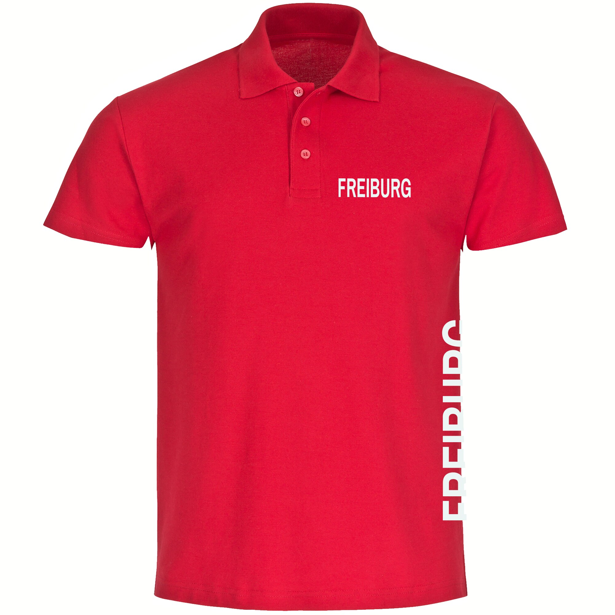 multifanshop Poloshirt - Freiburg - Brust & Seite - Druck wei&szlig; - Polo - Bild 1