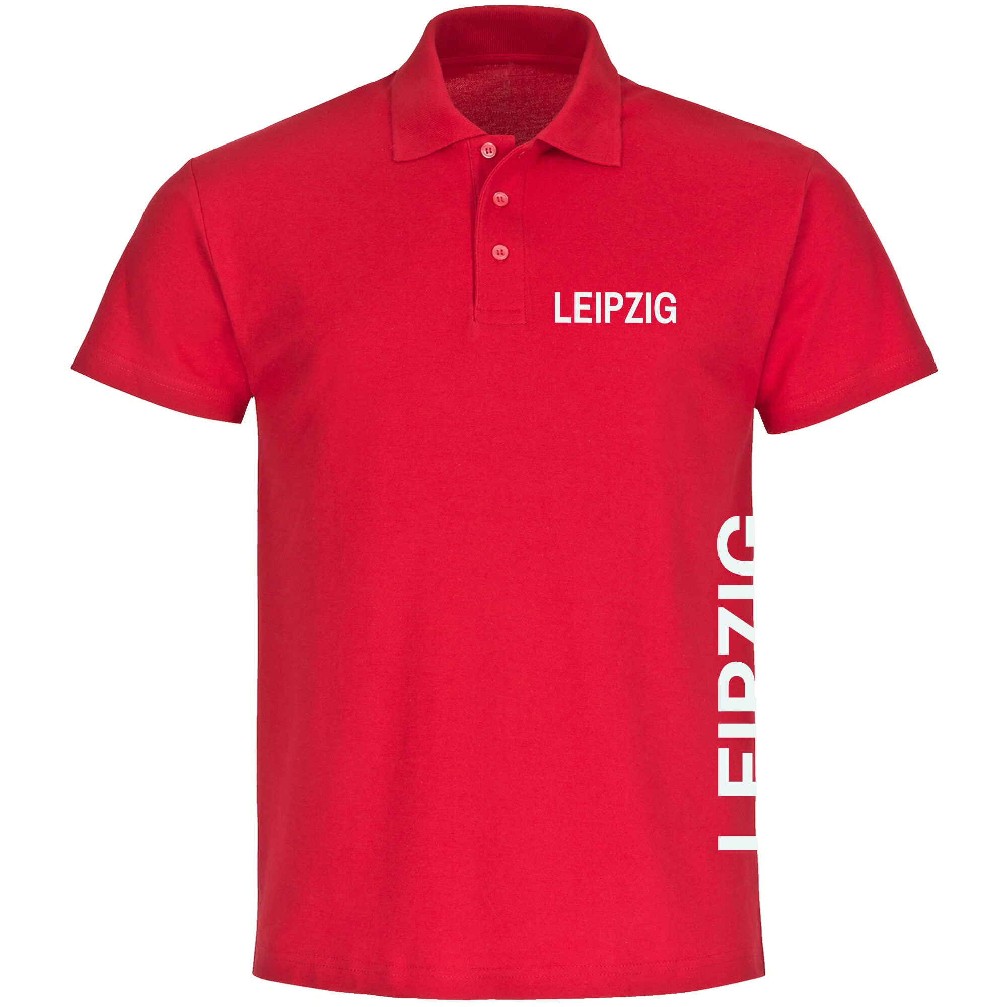 multifanshop Poloshirt - Leipzig - Brust & Seite - Druck wei&szlig; - Polo - Bild 1