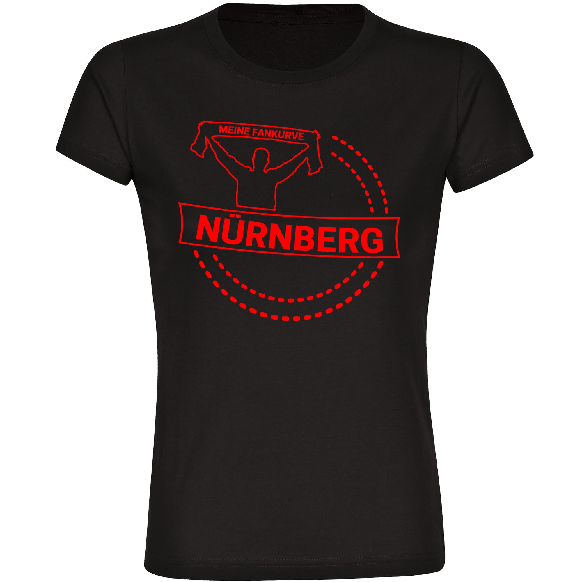 multifanshop Damen T-Shirt - N&uuml;rnberg - Meine Fankurve - Druck rot - Frauen - Bild 1