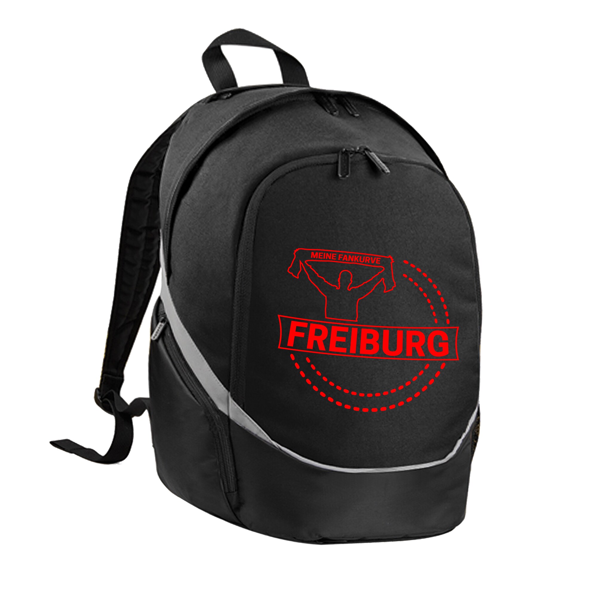 multifanshop Rucksack - Freiburg - Meine Fankurve - Druck rot - Tasche - Bild 1