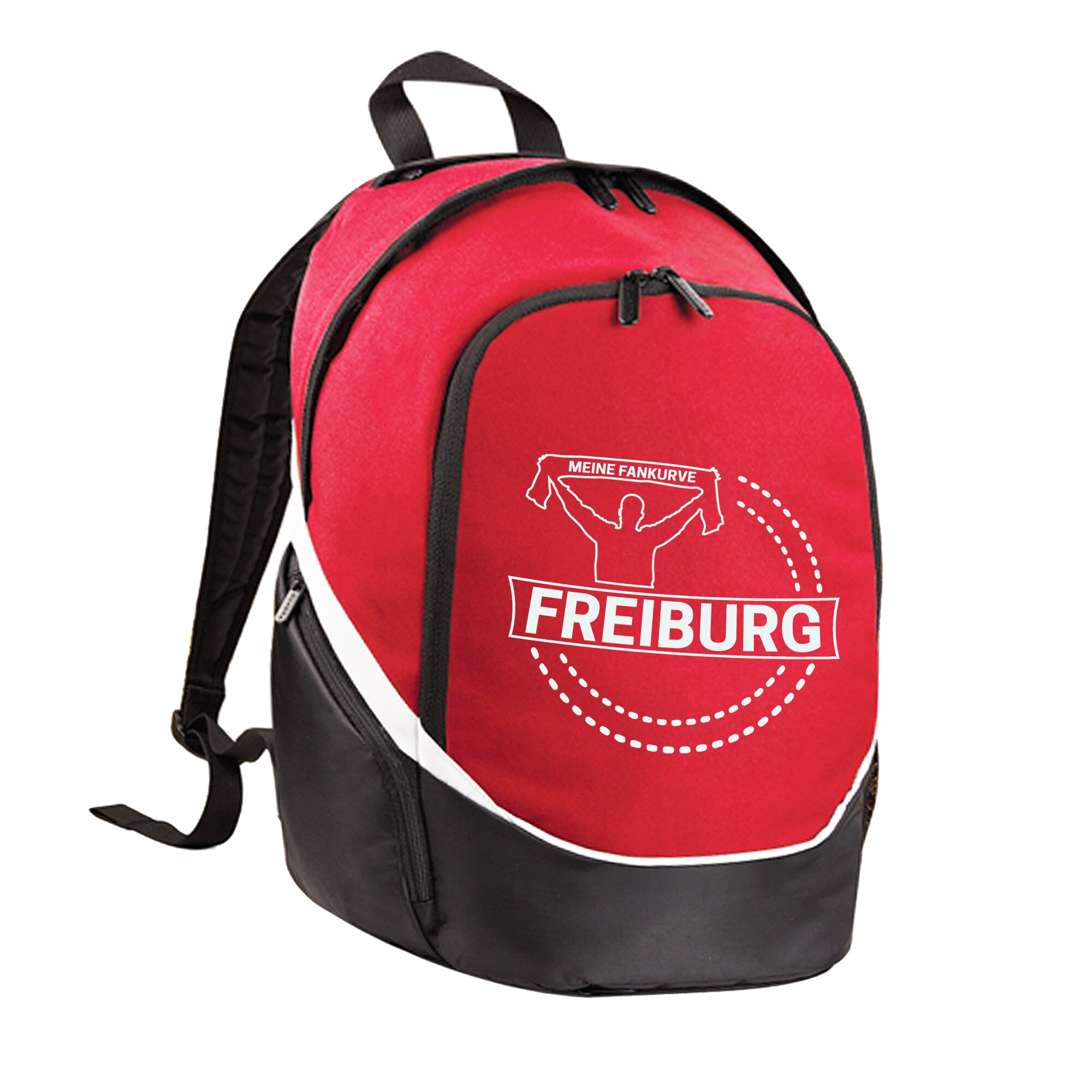 multifanshop Rucksack - Freiburg - Meine Fankurve - Druck wei&szlig; - Tasche - Bild 1