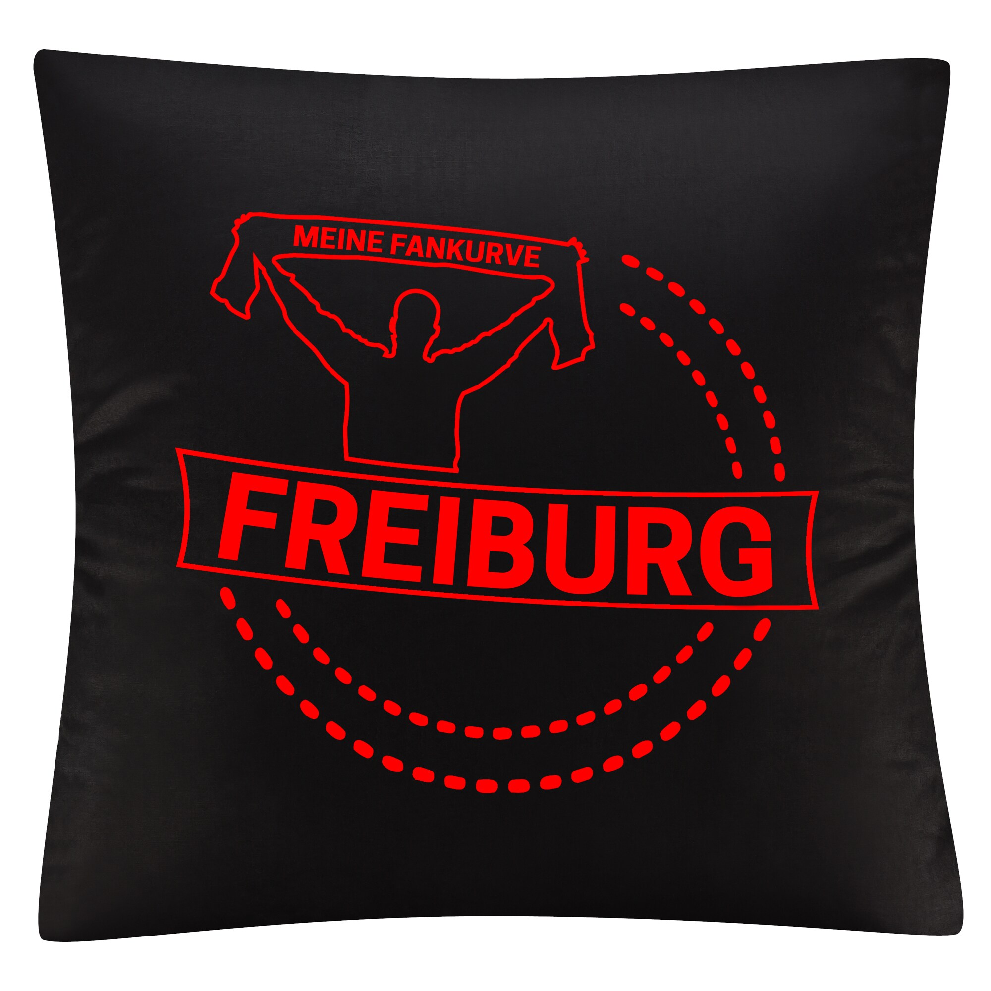 multifanshop Kissenbezug - Freiburg - Meine Fankurve - Druck rot - Kissen - Bild 1