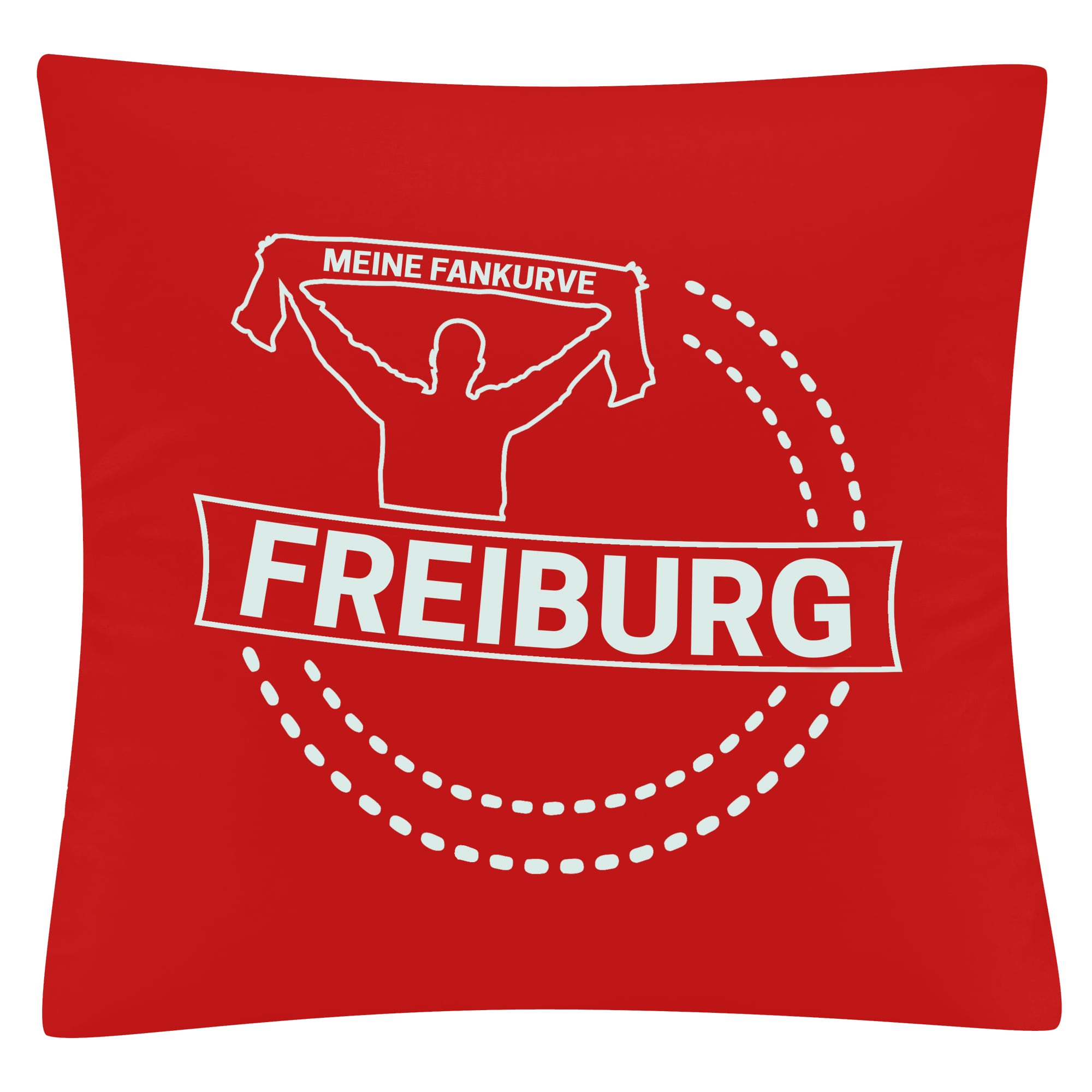 multifanshop Kissenbezug - Freiburg - Meine Fankurve - Druck wei&szlig; - Kissen - Bild 1
