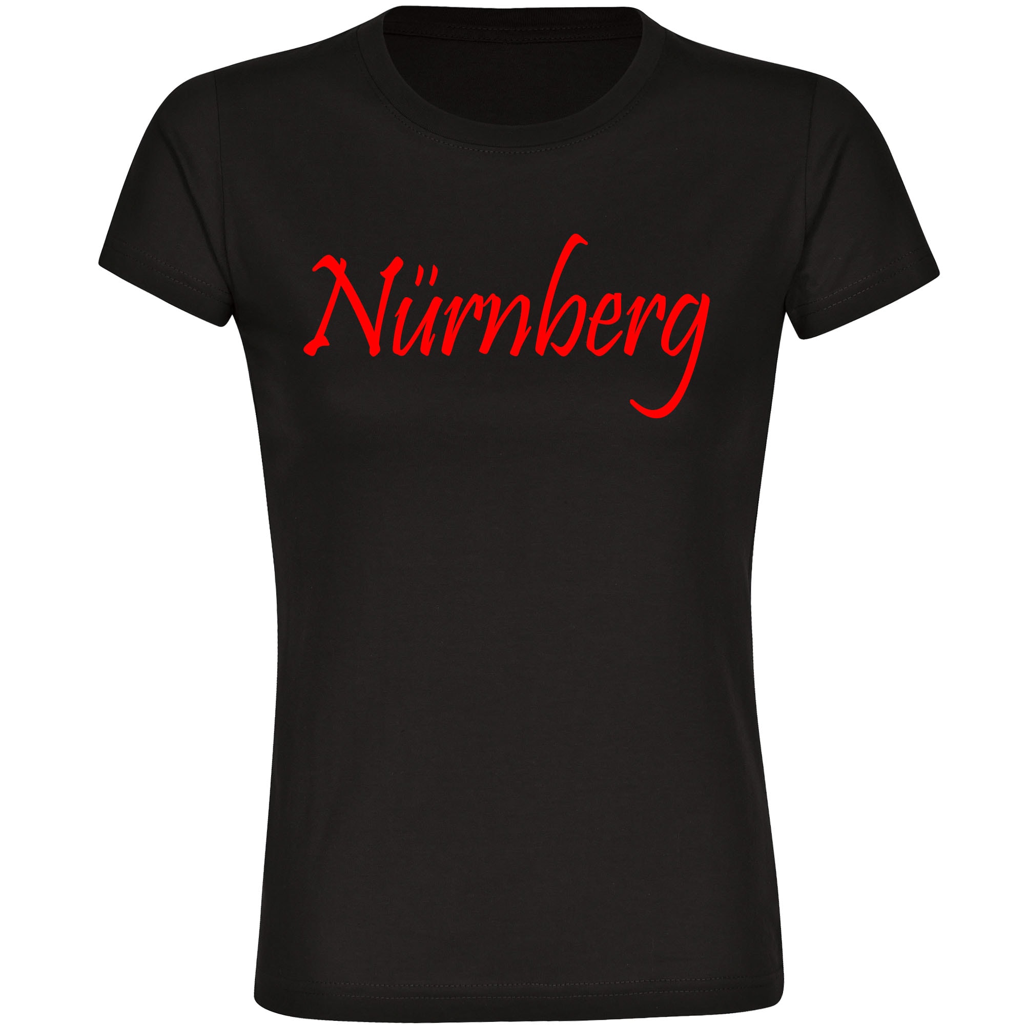 multifanshop Damen T-Shirt - N&uuml;rnberg - Schriftzug - Druck rot - Frauen - Bild 1