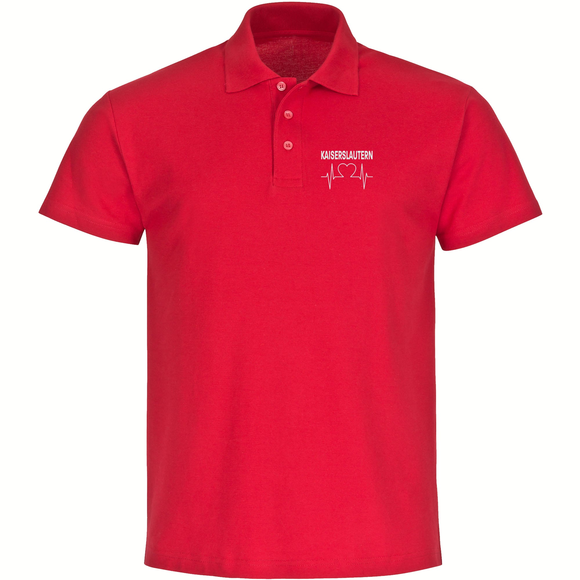 multifanshop Poloshirt - Kaiserslautern - Herzschlag - Druck wei&szlig; - Polo - Bild 1