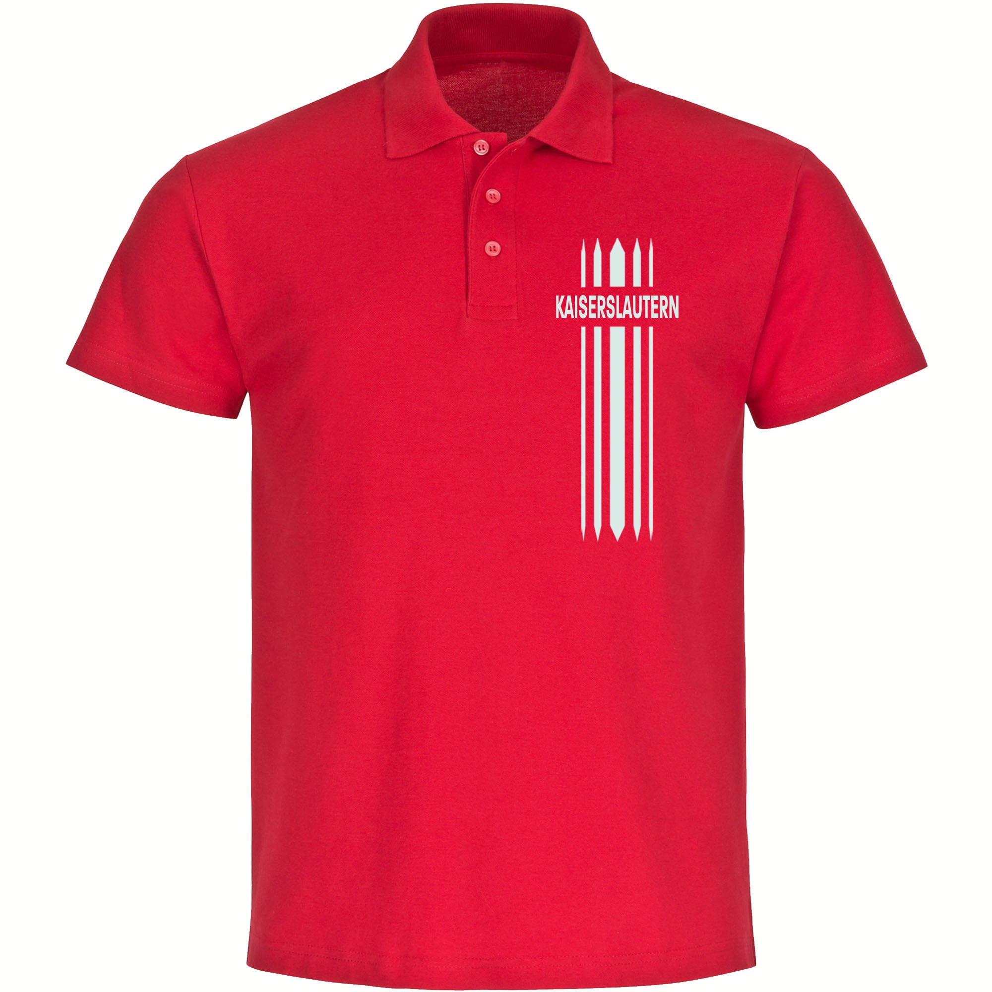multifanshop Poloshirt - Kaiserslautern - Streifen - Druck wei&szlig; - Polo - Bild 1