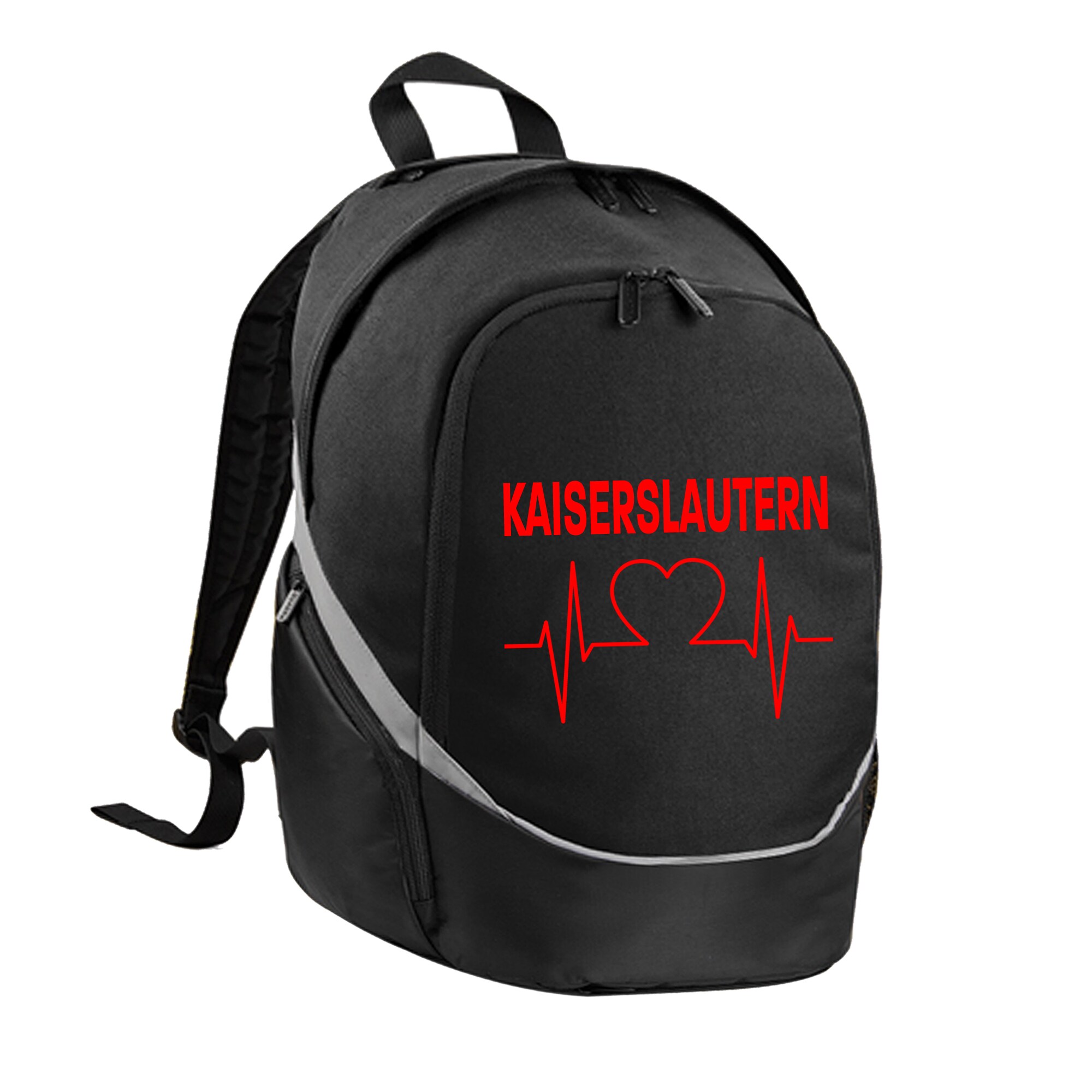 multifanshop Rucksack - Kaiserslautern - Herzschlag - Druck rot - Tasche - Bild 1