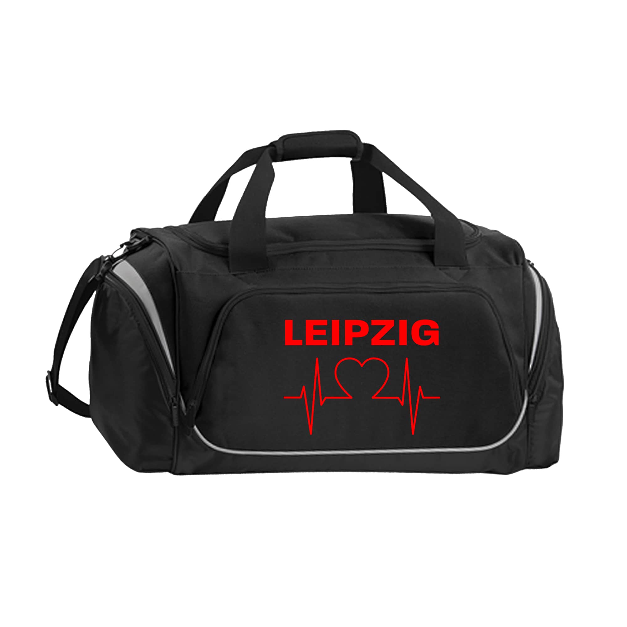 multifanshop Sporttasche - Leipzig - Herzschlag - Druck rot - Tasche - Bild 1
