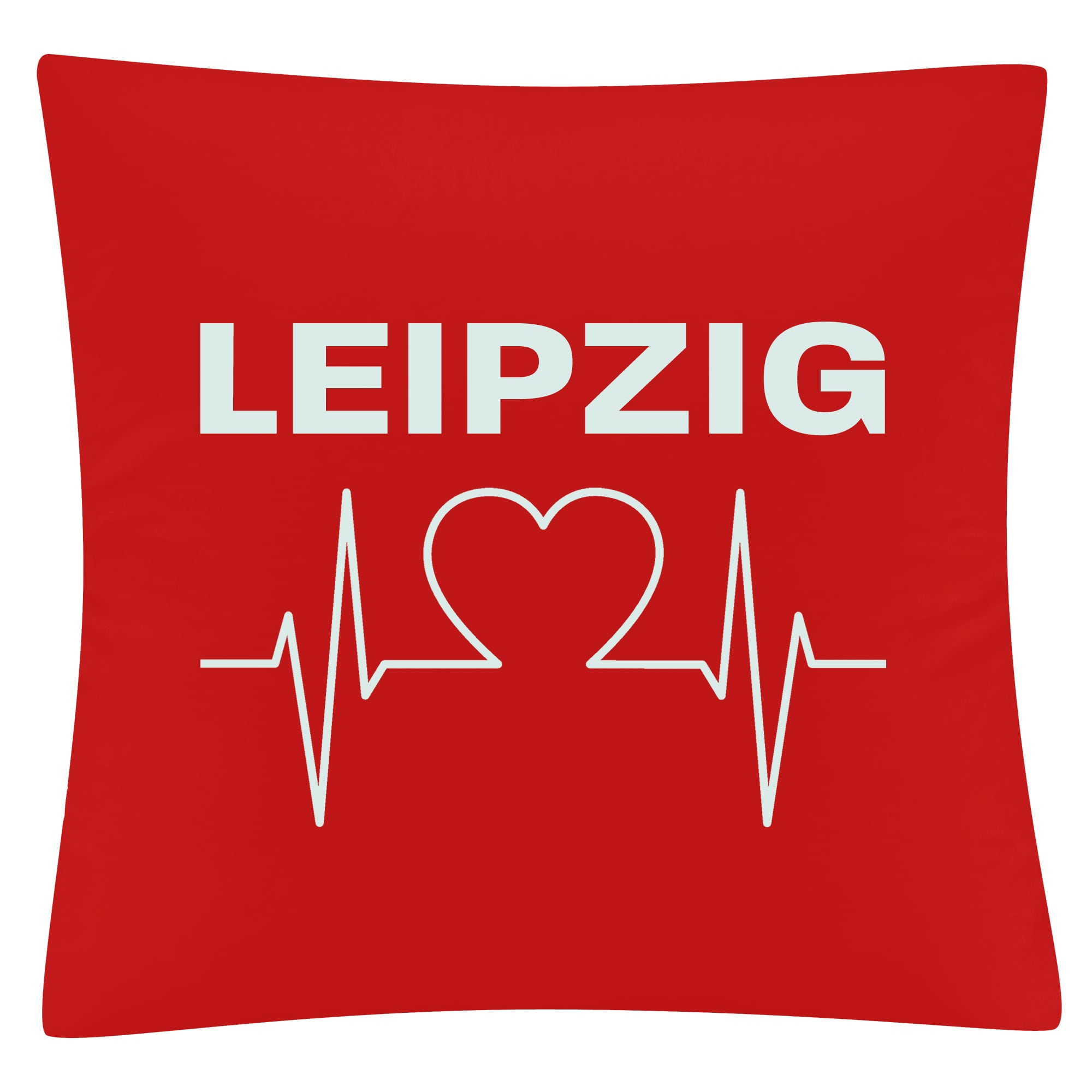 multifanshop Kissenbezug - Leipzig - Herzschlag - Druck wei&szlig; - Kissen - Bild 1