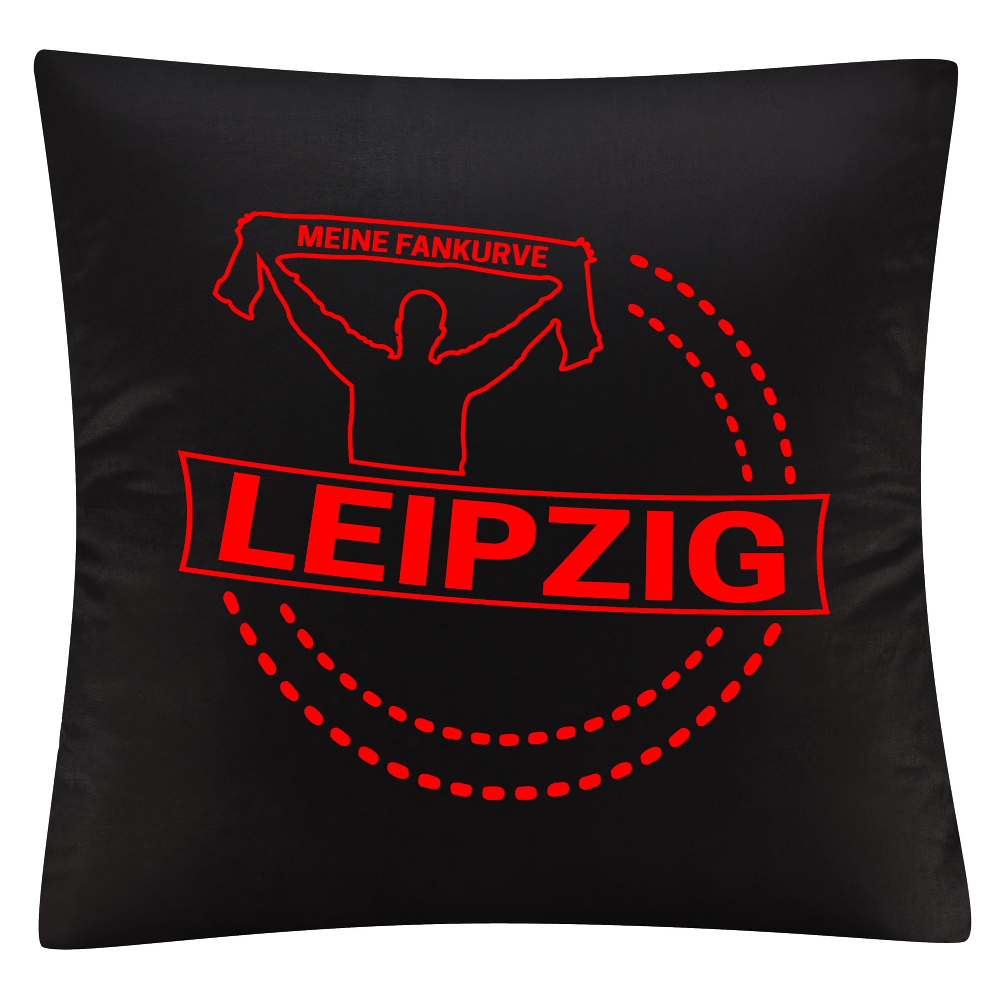 multifanshop Kissenbezug - Leipzig - Meine Fankurve - Druck rot - Kissen - Bild 1