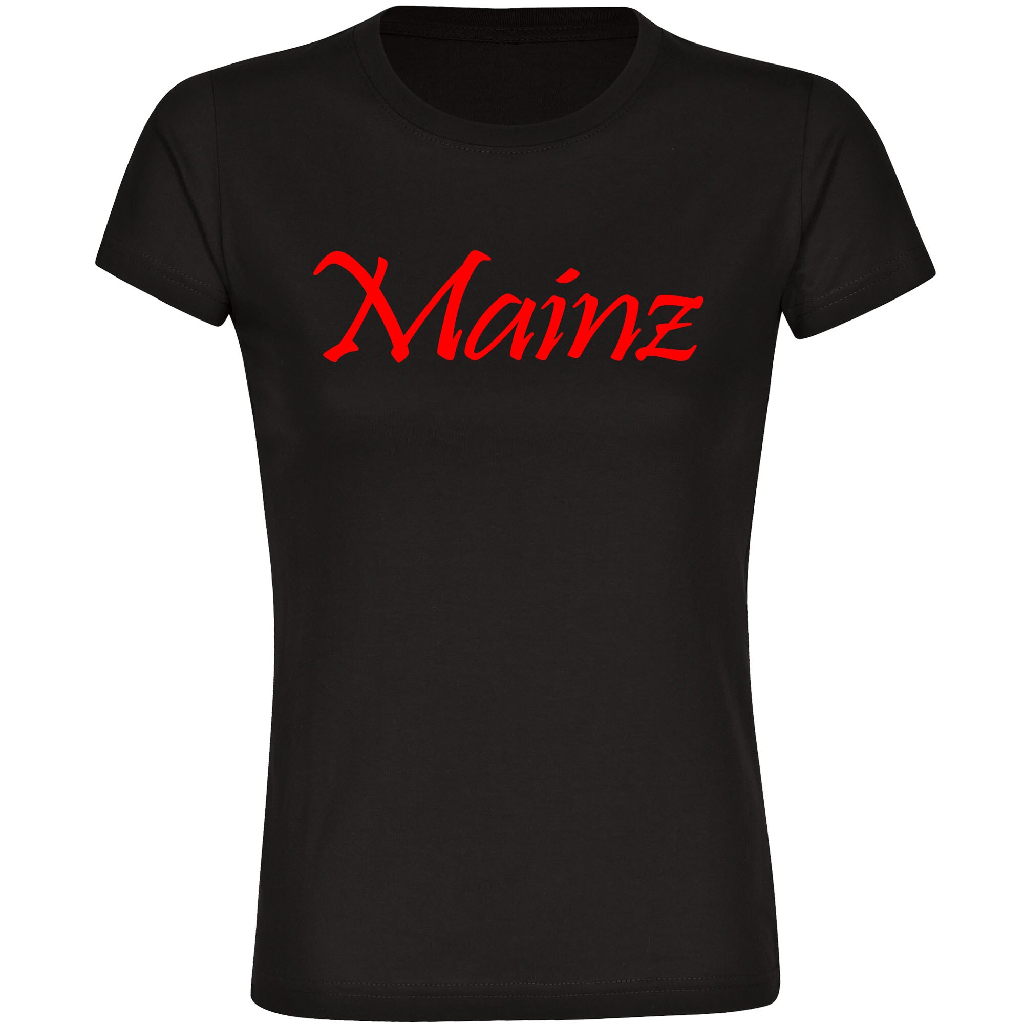 multifanshop Damen T-Shirt - Mainz - Schriftzug - Druck rot - Frauen - Bild 1