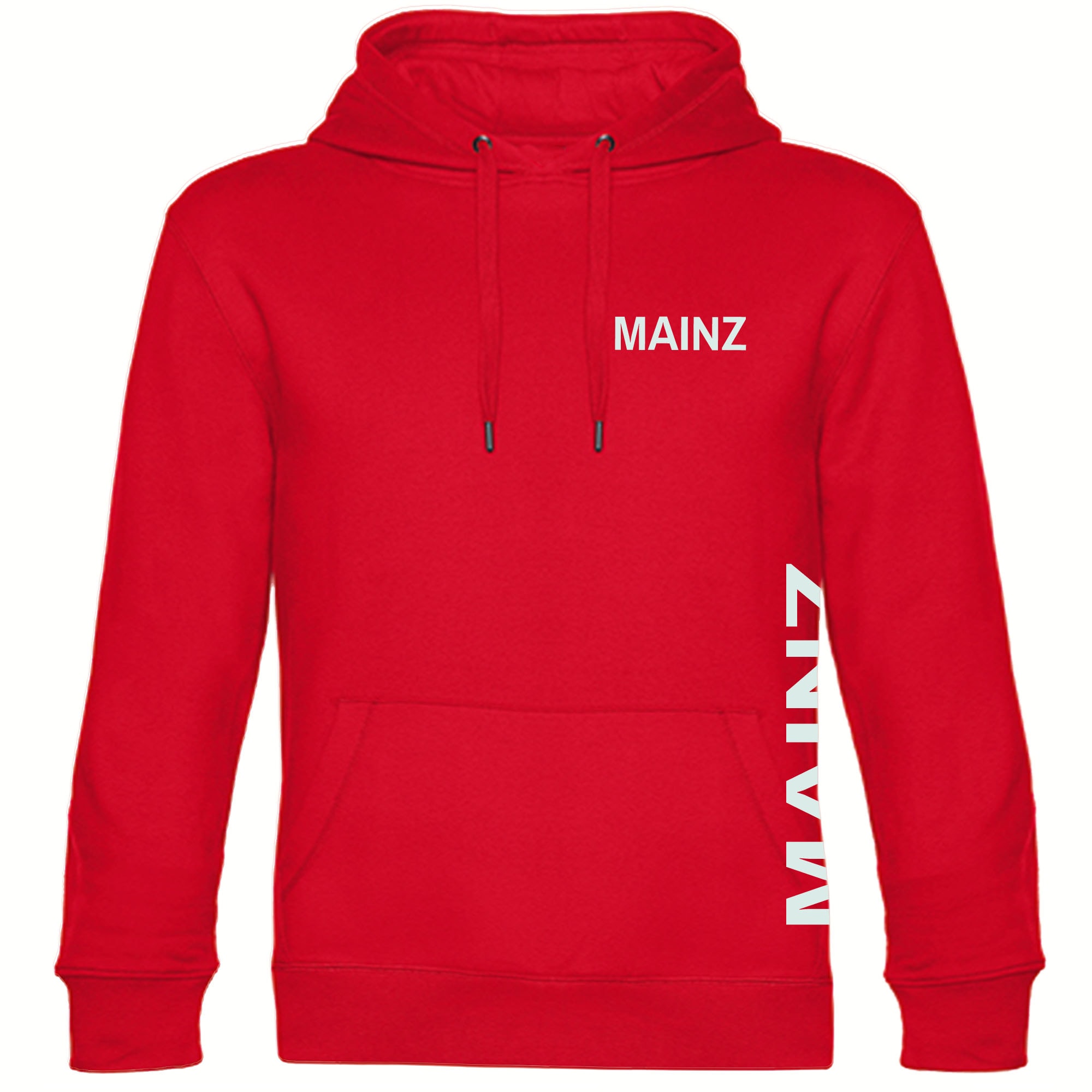 multifanshop Kapuzen Sweatshirt - Mainz - Brust & Seite - Druck wei&szlig; - Hoodie - Bild 1