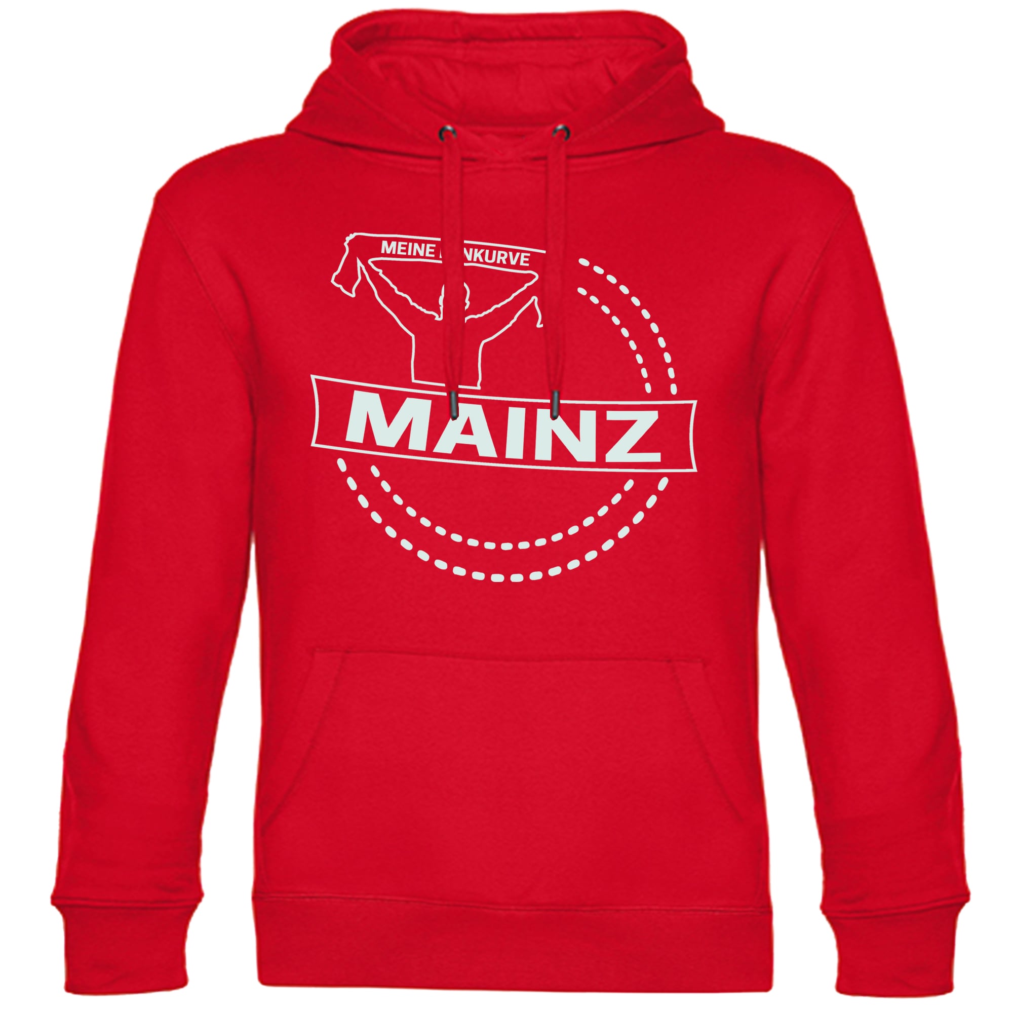multifanshop Kapuzen Sweatshirt - Mainz - Meine Fankurve - Druck wei&szlig; - Hoodie - Bild 1
