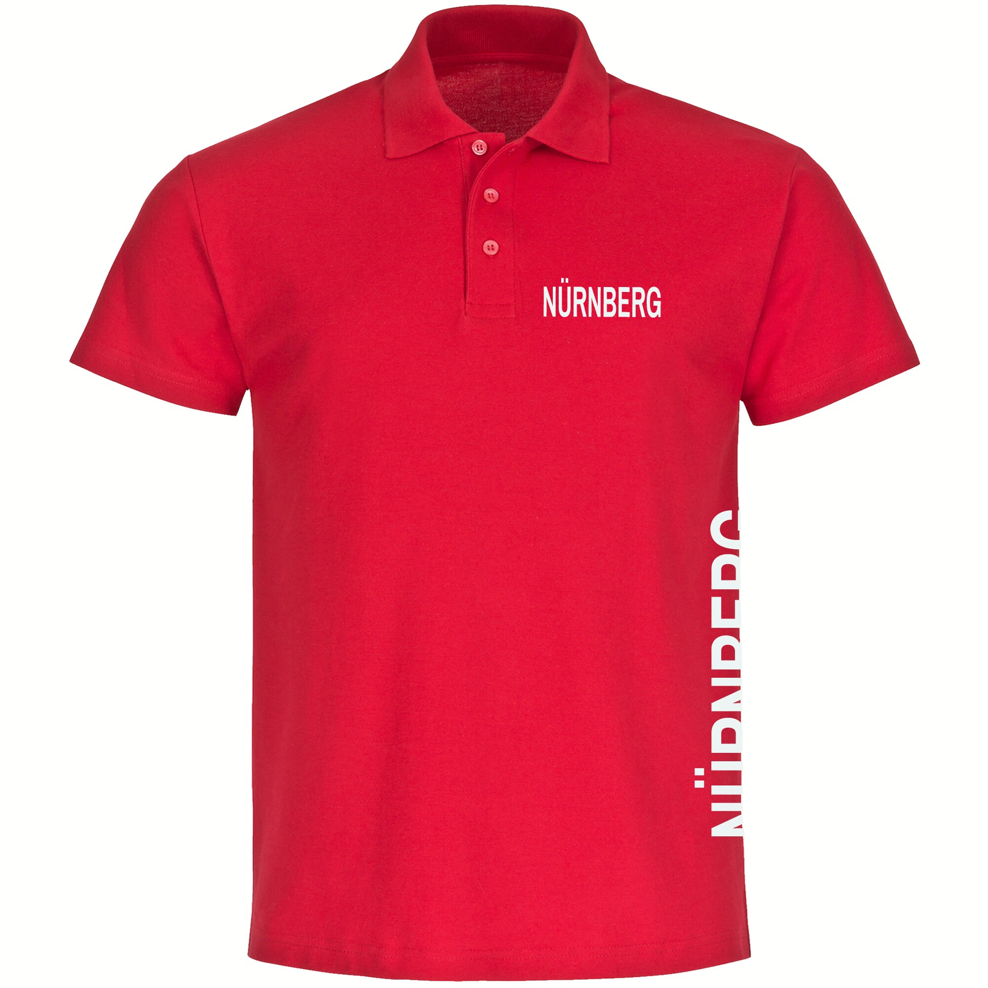 multifanshop Poloshirt - N&uuml;rnberg - Brust & Seite - Druck wei&szlig; - Polo - Bild 1