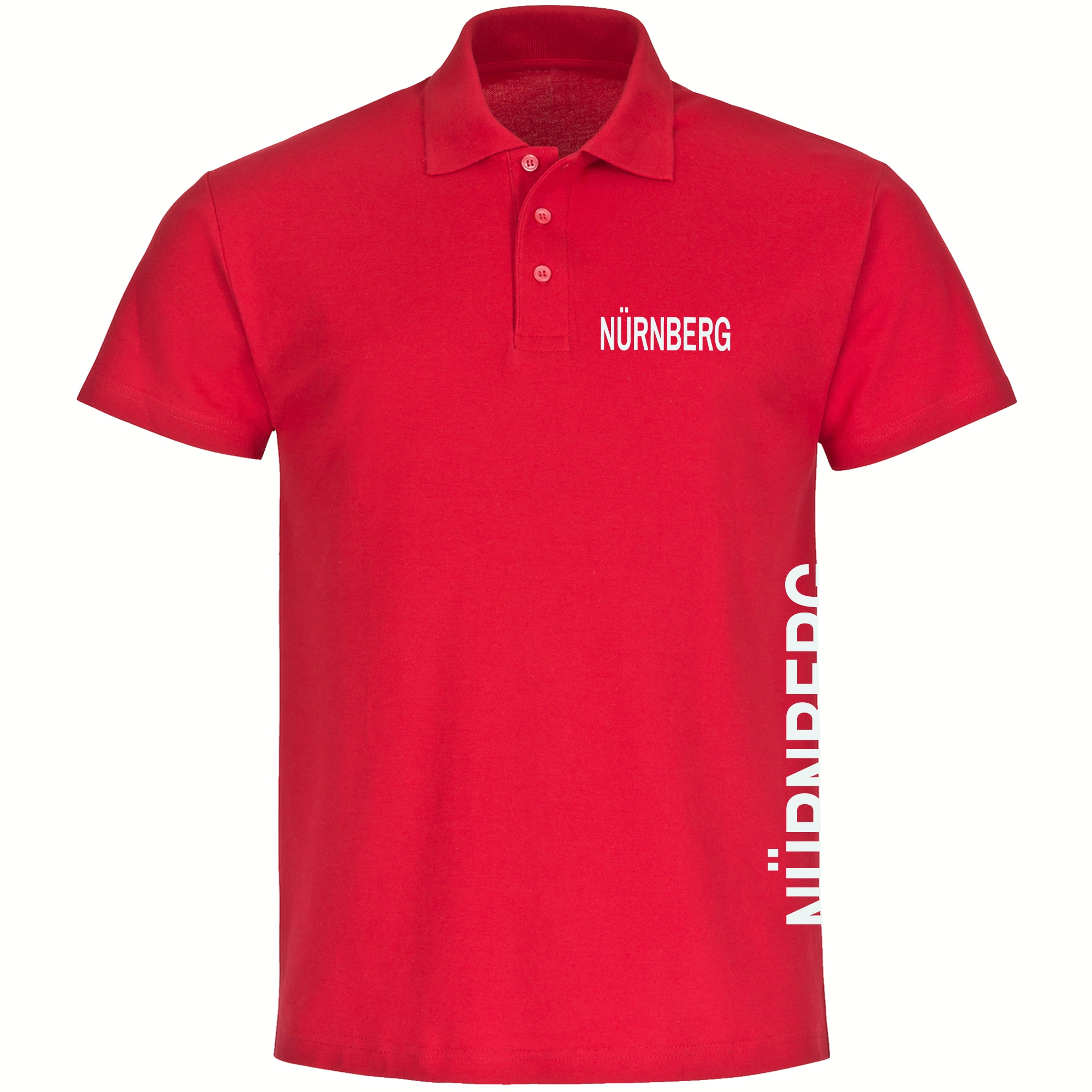 multifanshop Poloshirt - N&uuml;rnberg - Brust & Seite - Druck wei&szlig; - Polo - Bild 1
