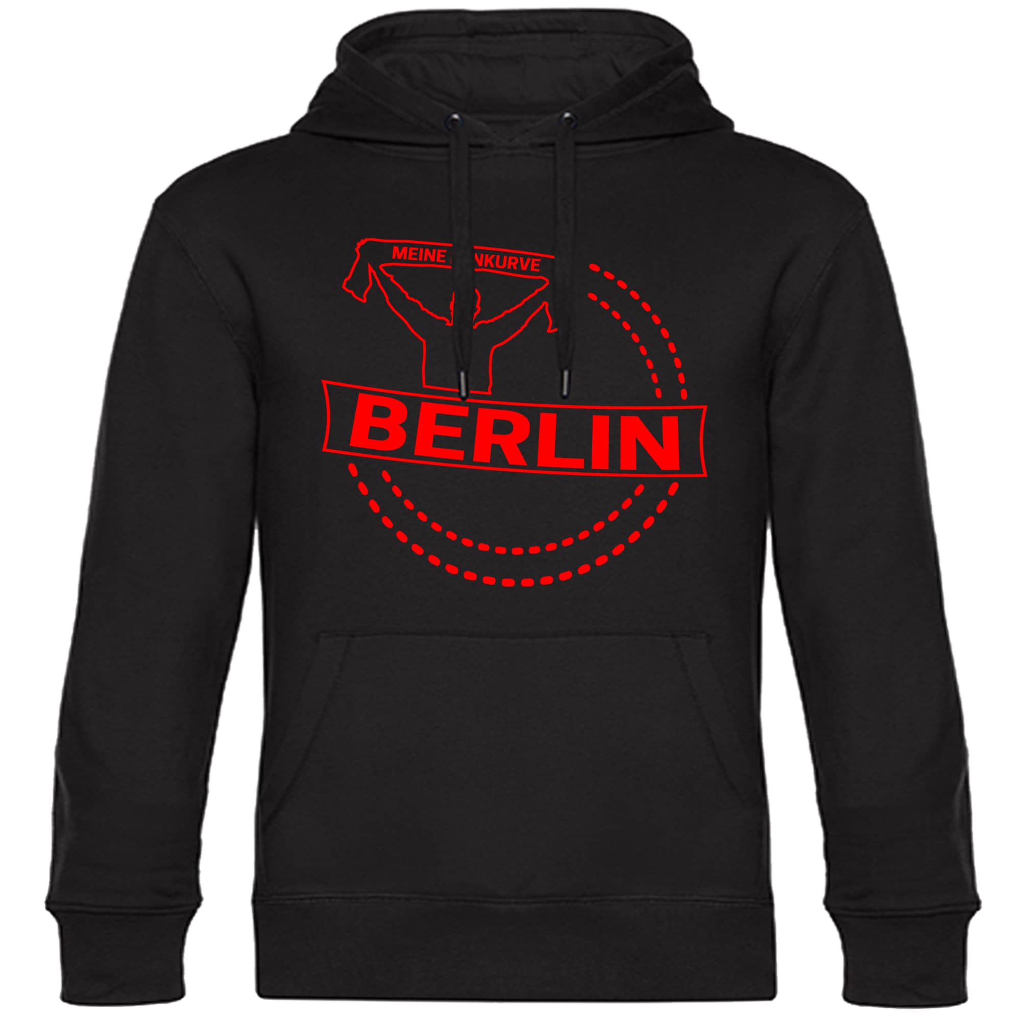 multifanshop Kapuzen Sweatshirt - Berlin rot - Meine Fankurve - Druck rot - Hoodie - Bild 1