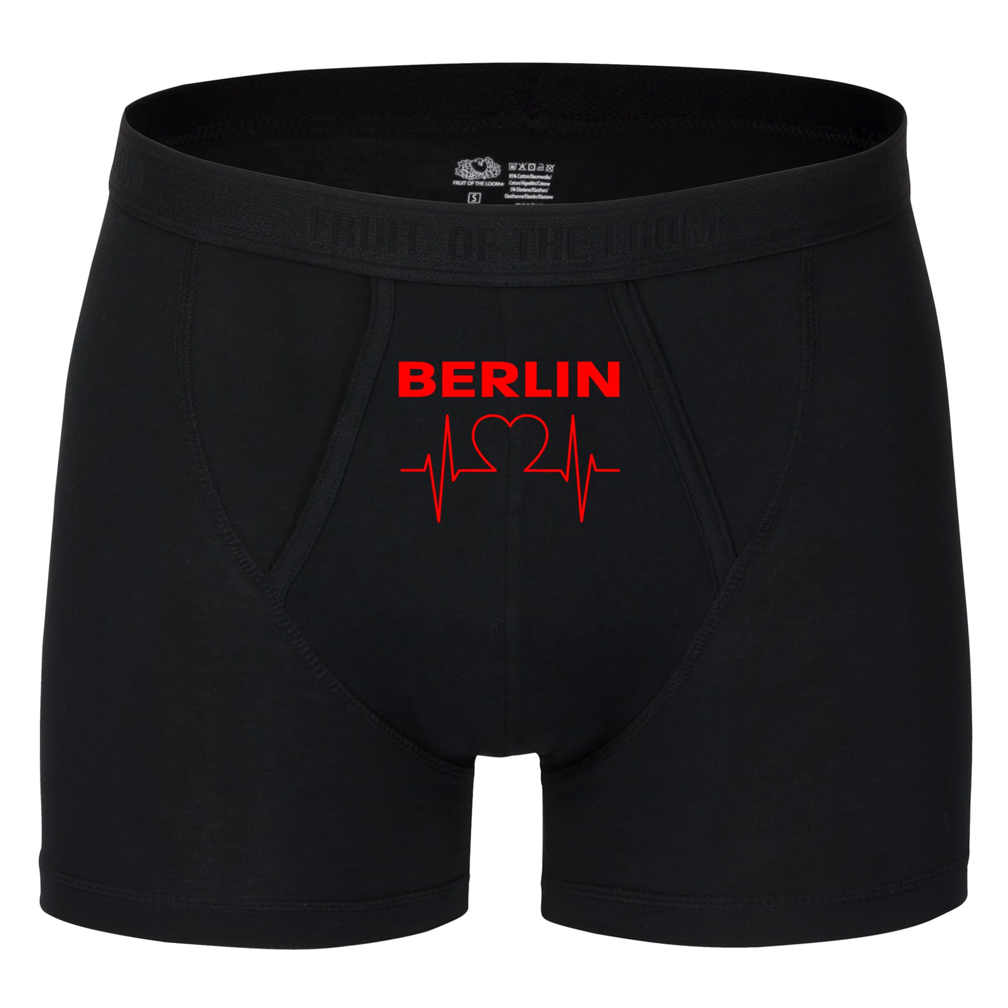 multifanshop Herren Boxer Short - Berlin rot - Herzschlag - Druck rot - Unterw&auml;sche - Bild 1