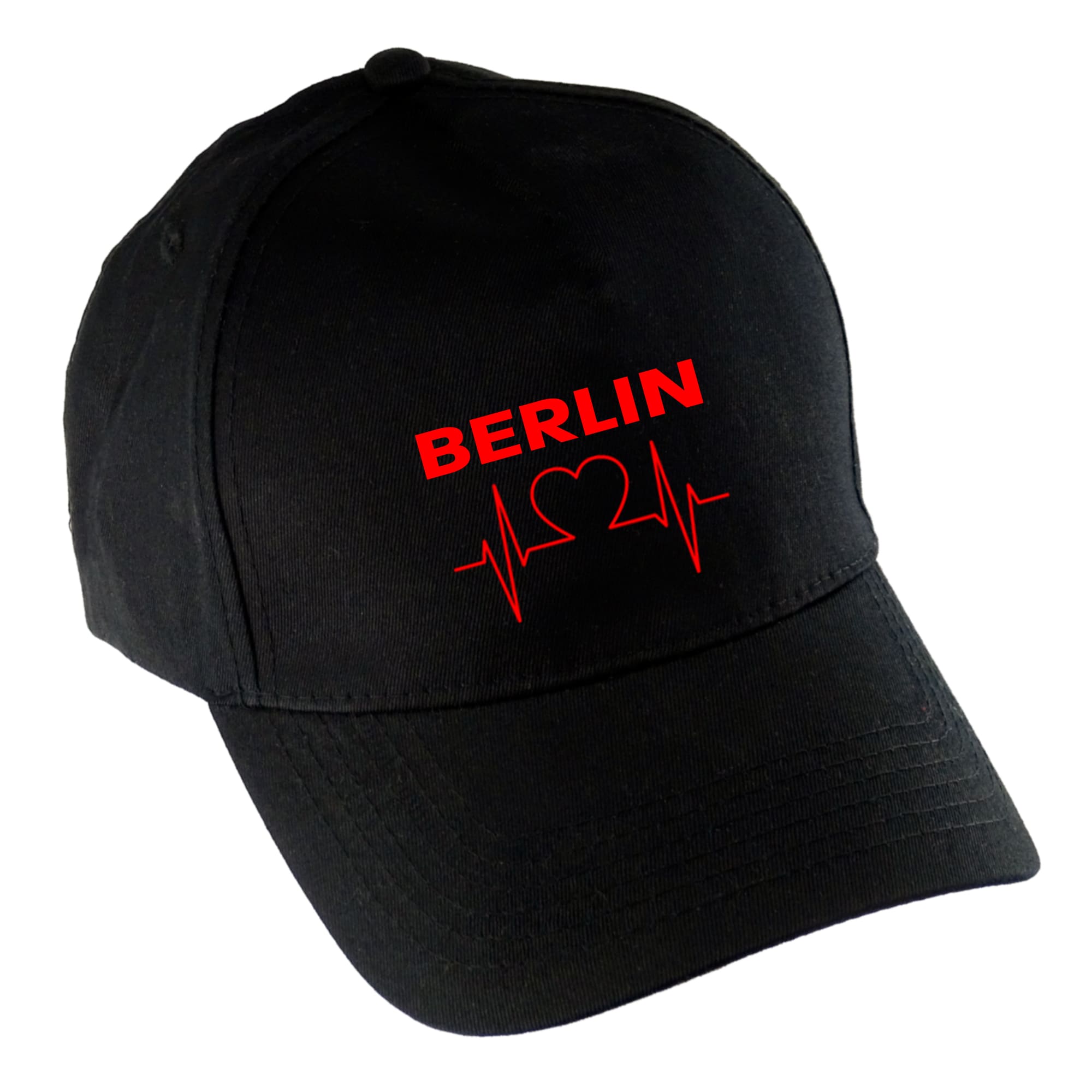 multifanshop Baseballcap - Berlin rot - Herzschlag - Druck rot - M&uuml;tze - Bild 1