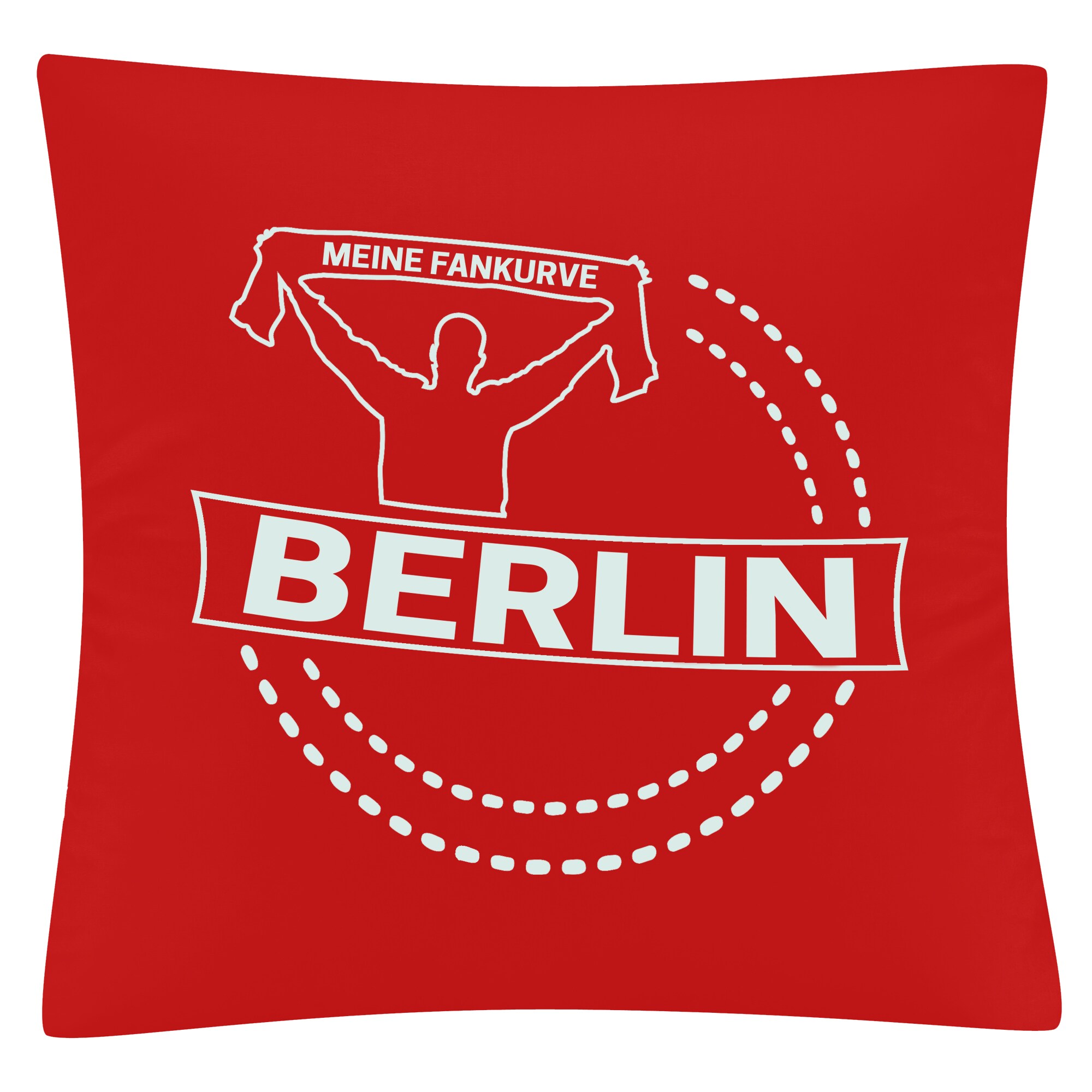multifanshop Kissenbezug - Berlin rot - Meine Fankurve - Druck wei&szlig; - Kissen - Bild 1