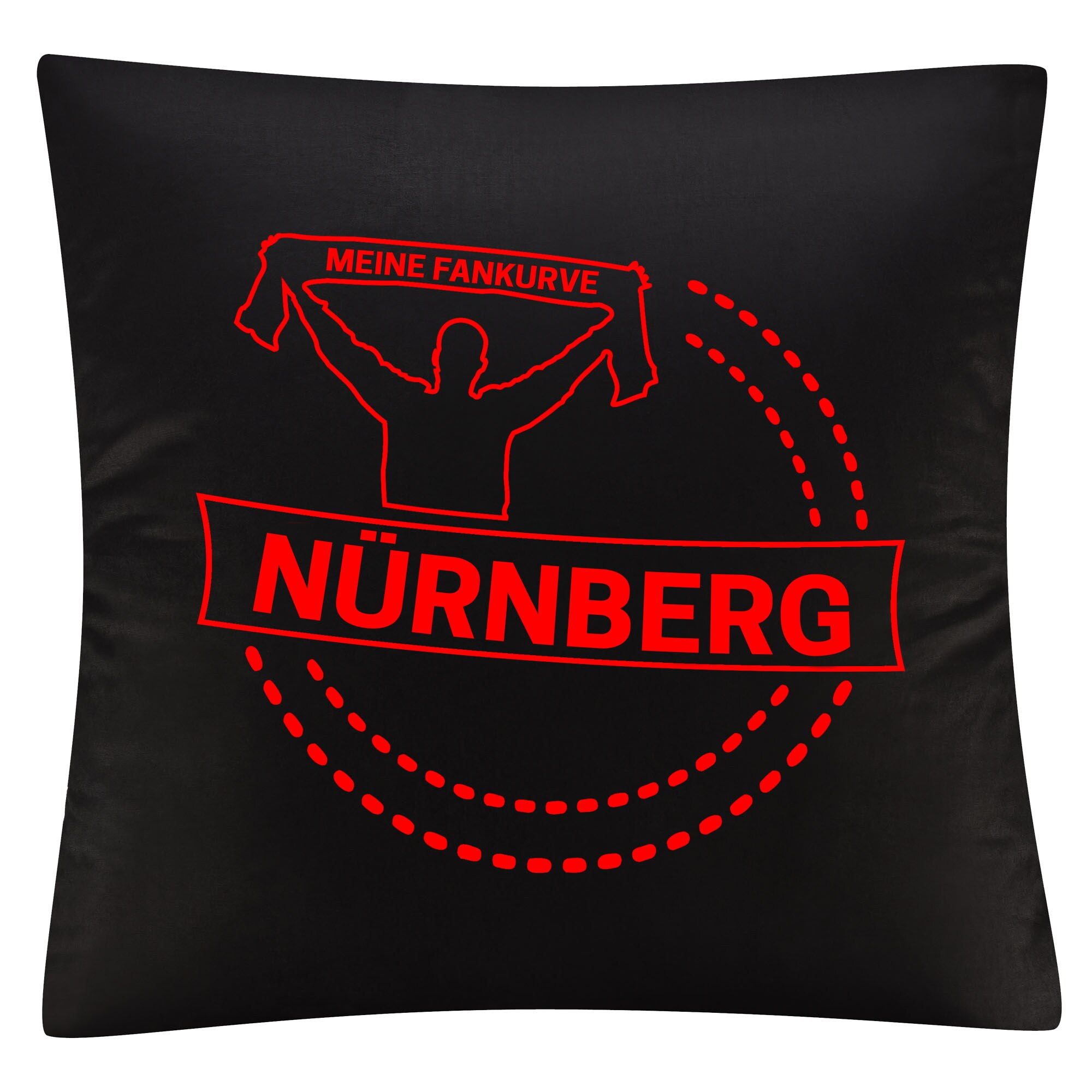 multifanshop Kissenbezug - N&uuml;rnberg - Meine Fankurve - Druck rot - Kissen - Bild 1