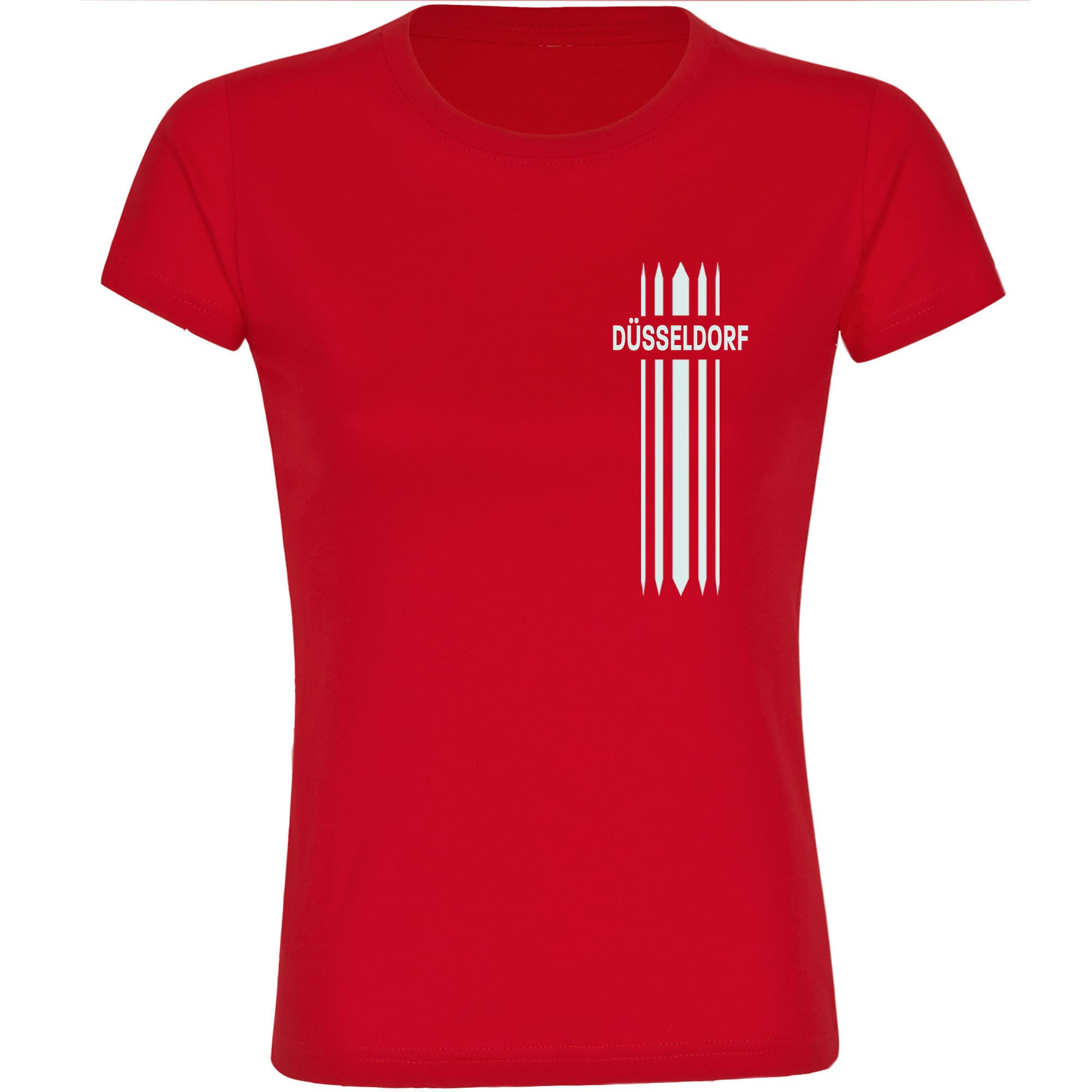 multifanshop Damen T-Shirt - D&uuml;sseldorf - Streifen - Druck wei&szlig; - Frauen - Bild 1