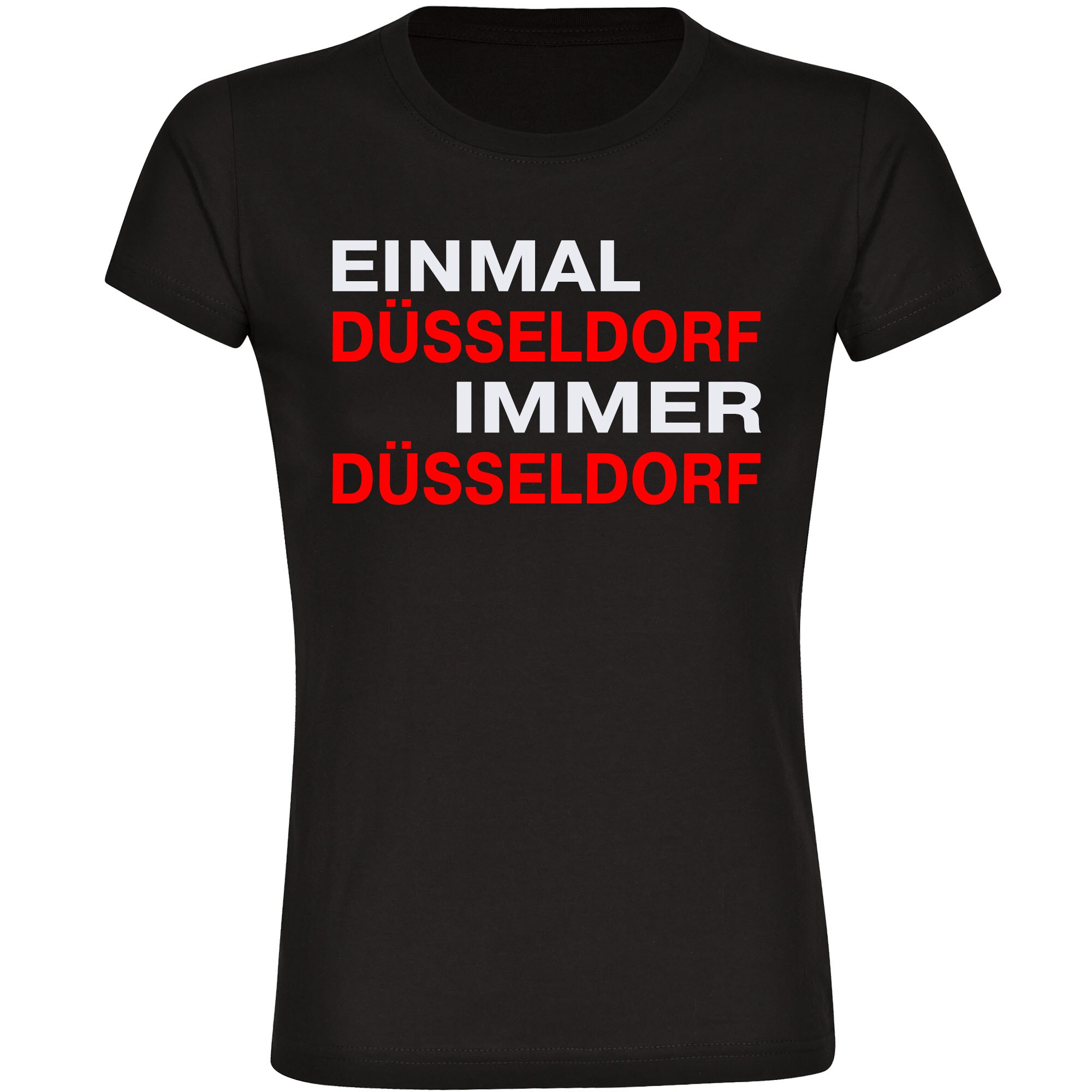multifanshop Damen T-Shirt - D&uuml;sseldorf - Einmal Immer - Druck rot - Frauen - Bild 1
