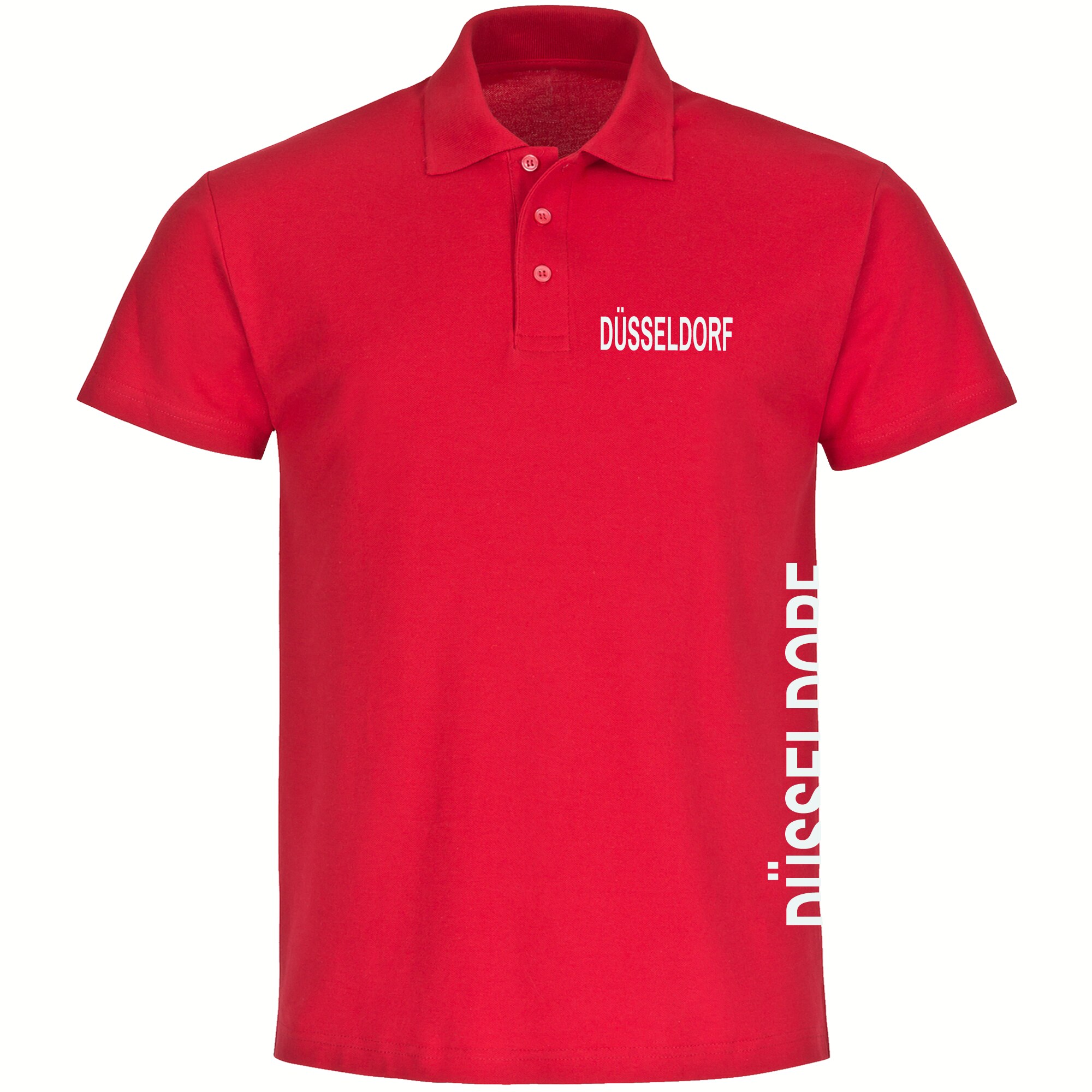 multifanshop Poloshirt - D&uuml;sseldorf - Brust & Seite - Druck wei&szlig; - Polo - Bild 1