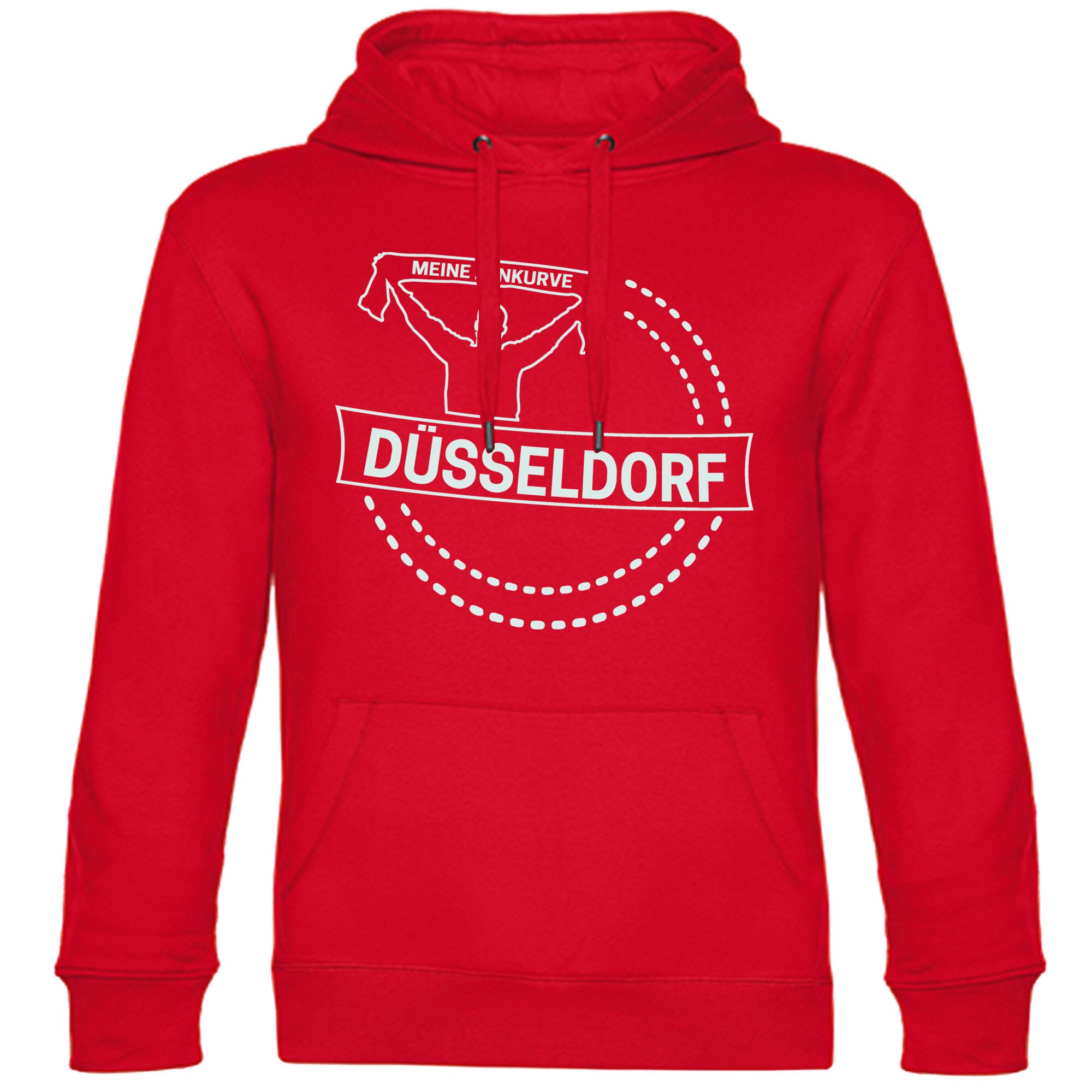 multifanshop Kapuzen Sweatshirt - D&uuml;sseldorf - Meine Fankurve - Druck wei&szlig; - Hoodie - Bild 1